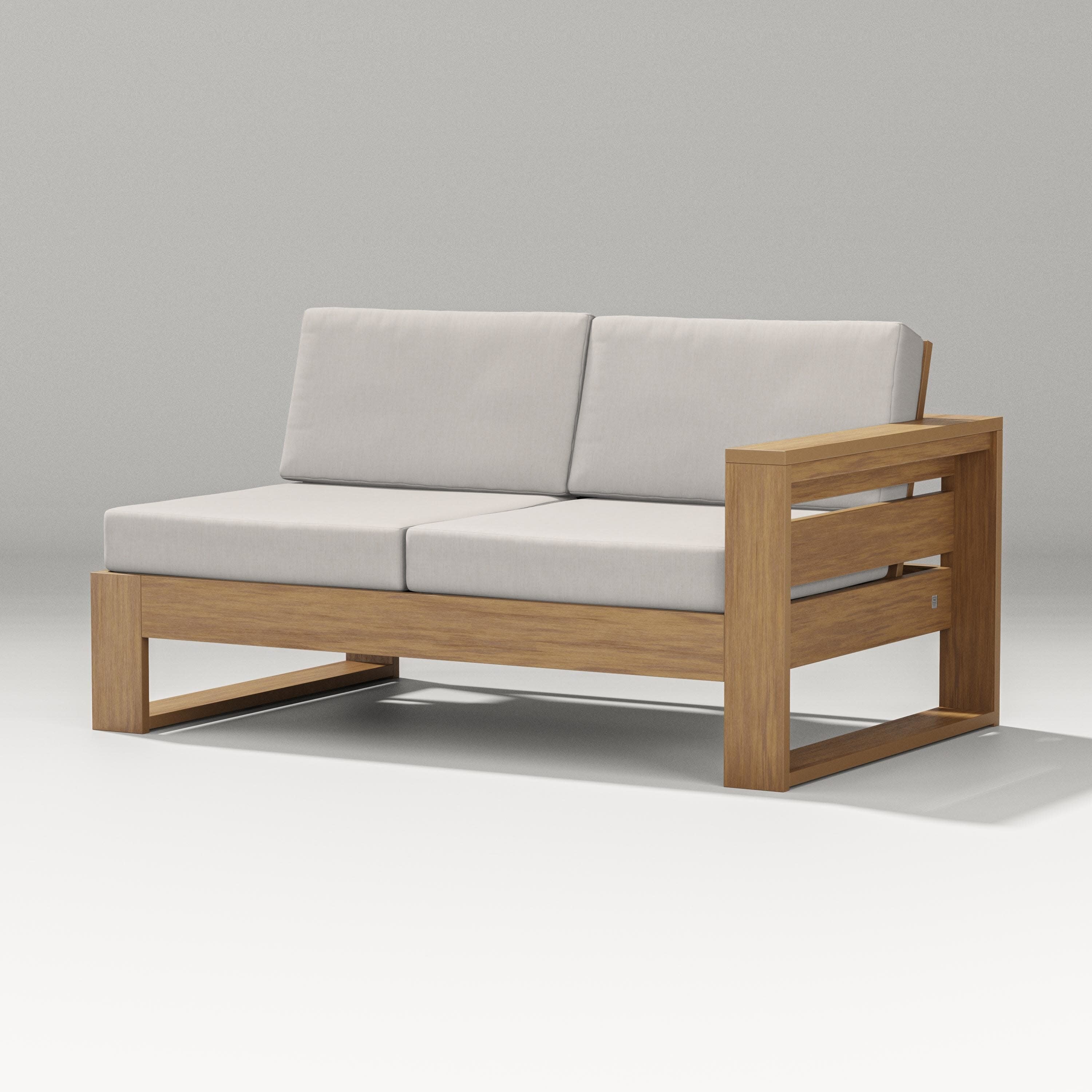 Latitude Modular Right Arm Loveseat in Natural / Cast Ash