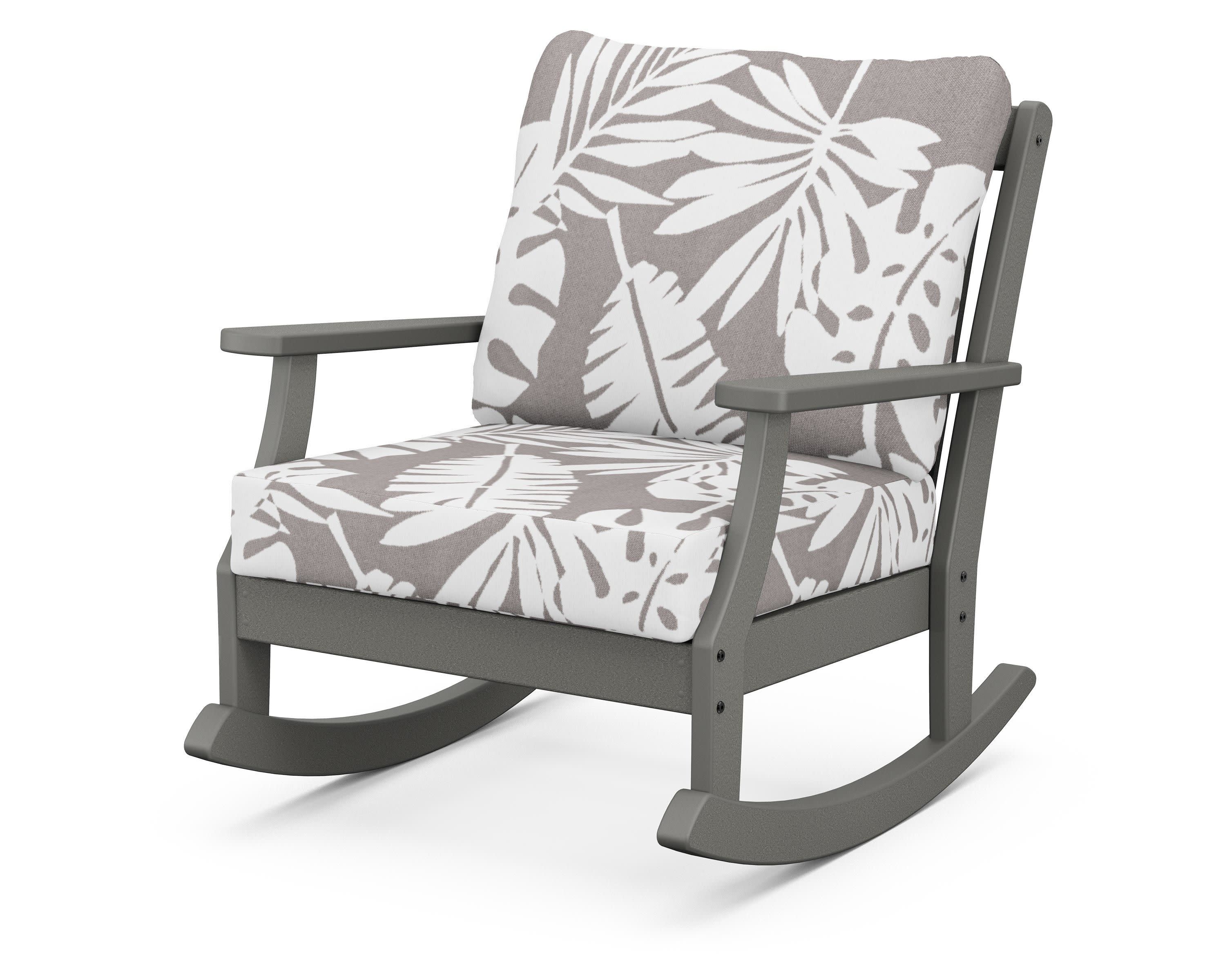 Braxton Deep Seating Rocking Chair in Slate Grey / Leaf Grey Mist