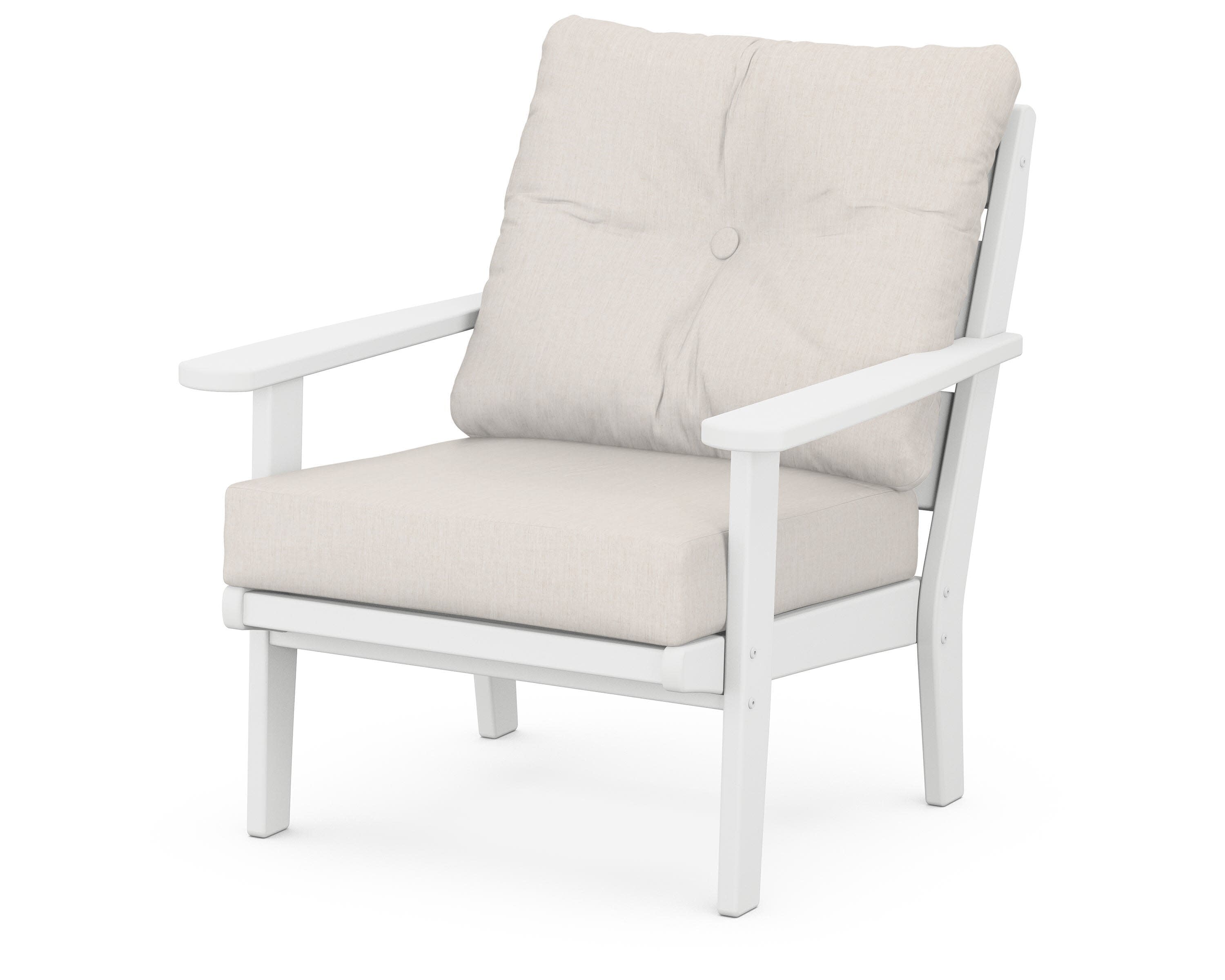 Lakeside Deep Seating Chair in White / Cast Ash