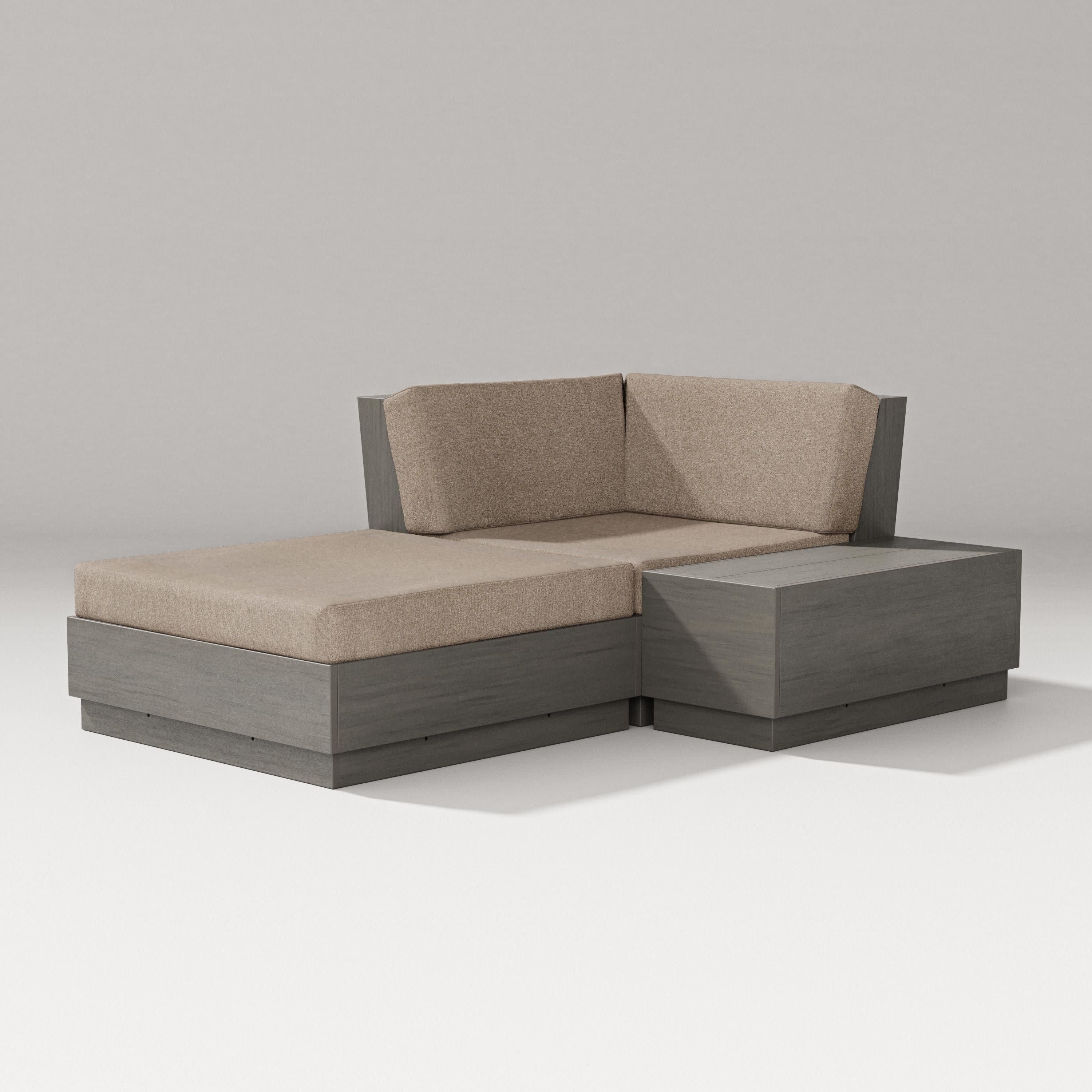 Elevate Corner Chaise in Driftwood / Spiced Burlap