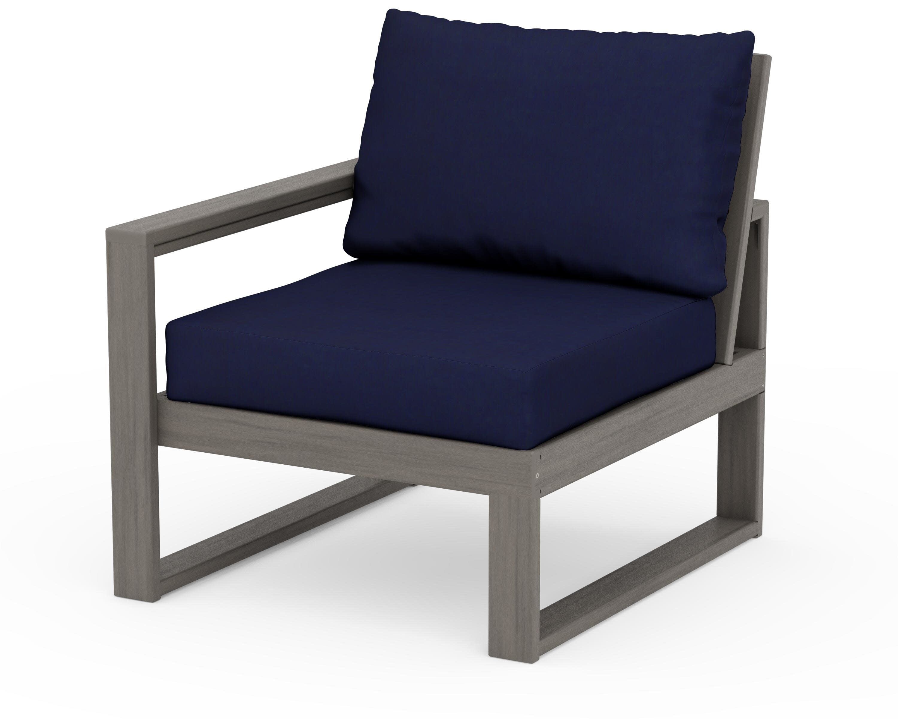 EDGE Modular Left Arm Chair in Driftwood / Navy