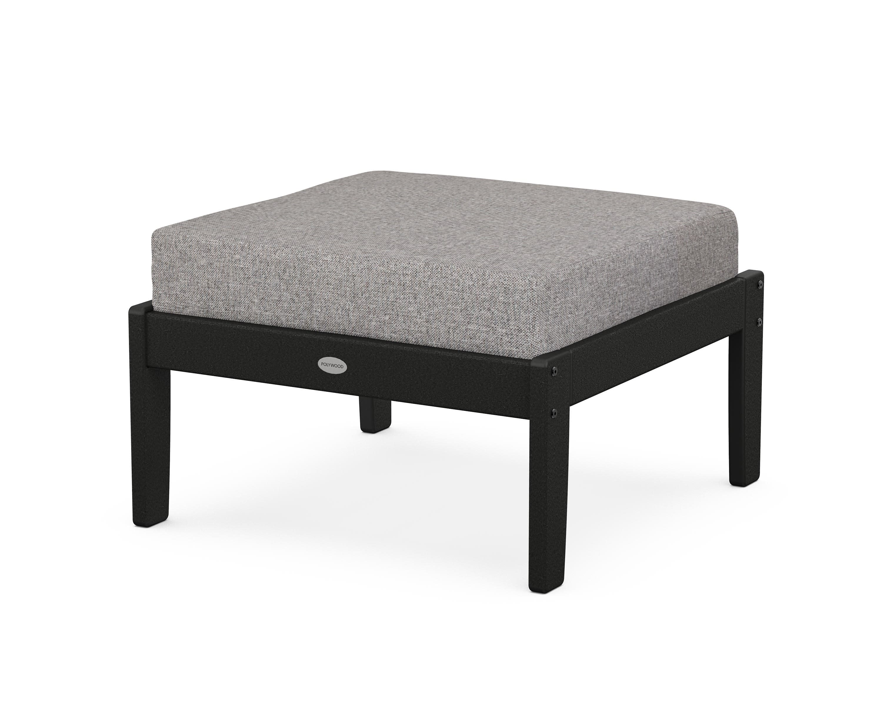 Braxton Deep Seating Ottoman in Black / Grey Mist