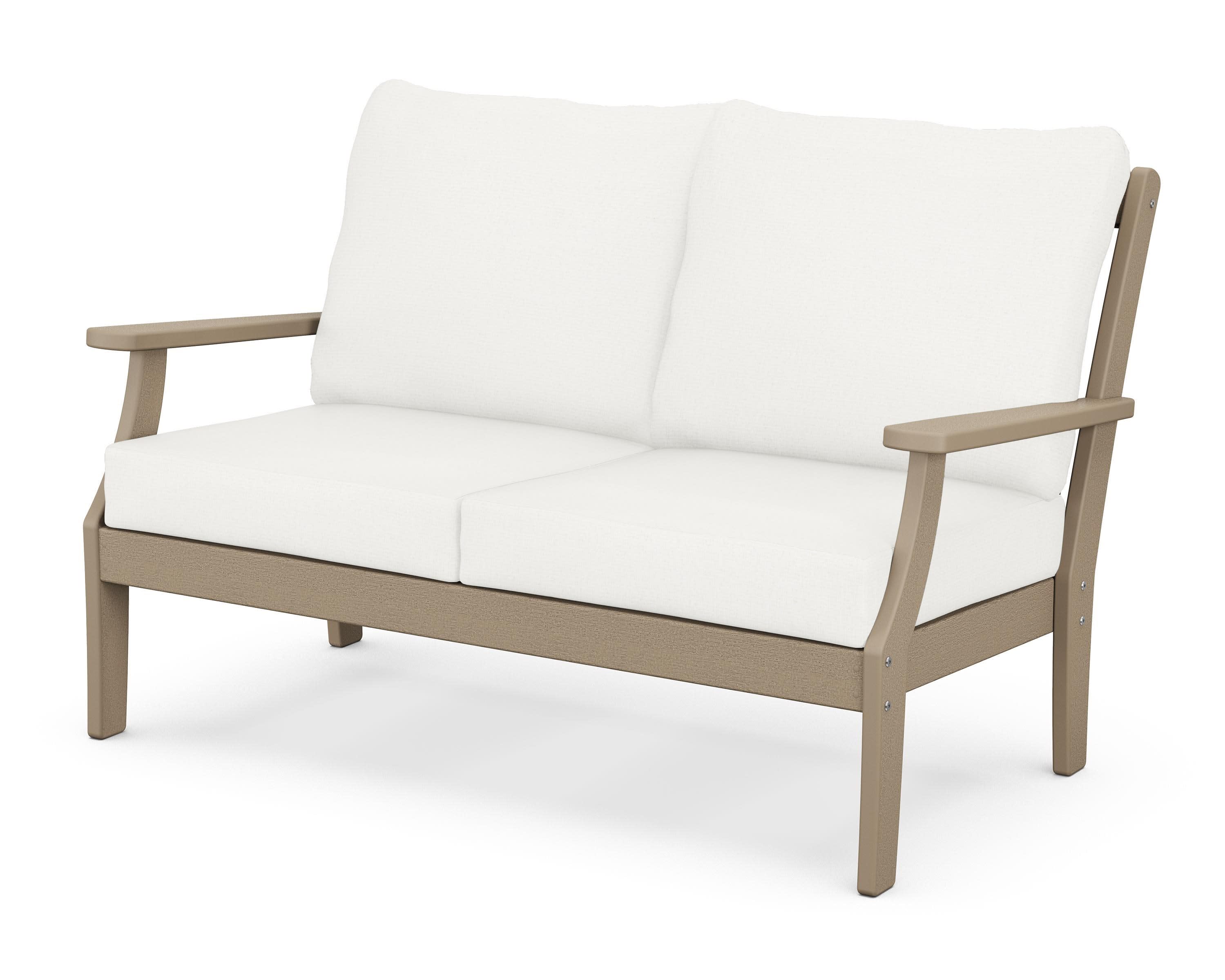 Braxton Deep Seating Loveseat in Vintage Sahara / Natural Linen