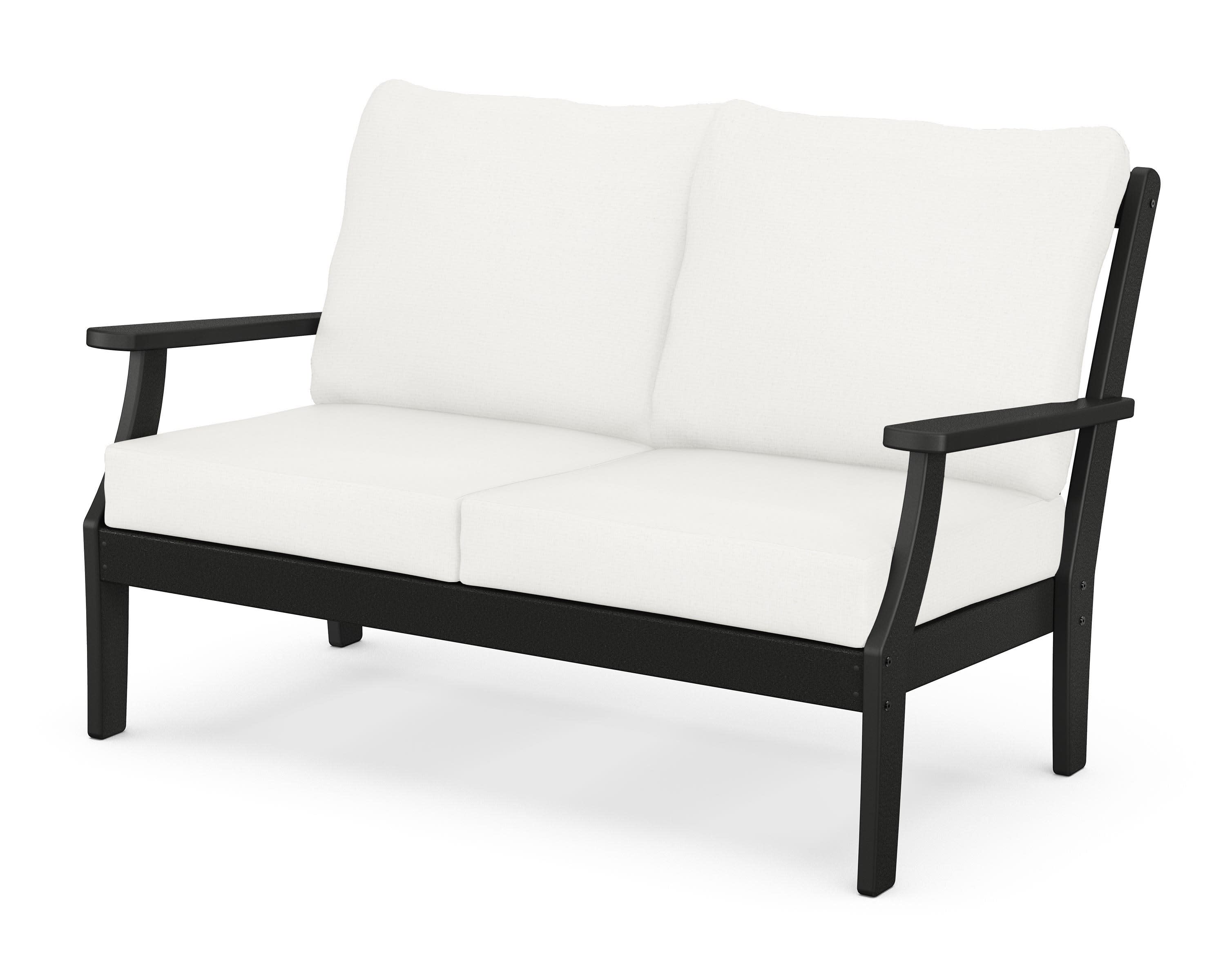 Braxton Deep Seating Loveseat in Black / Natural Linen