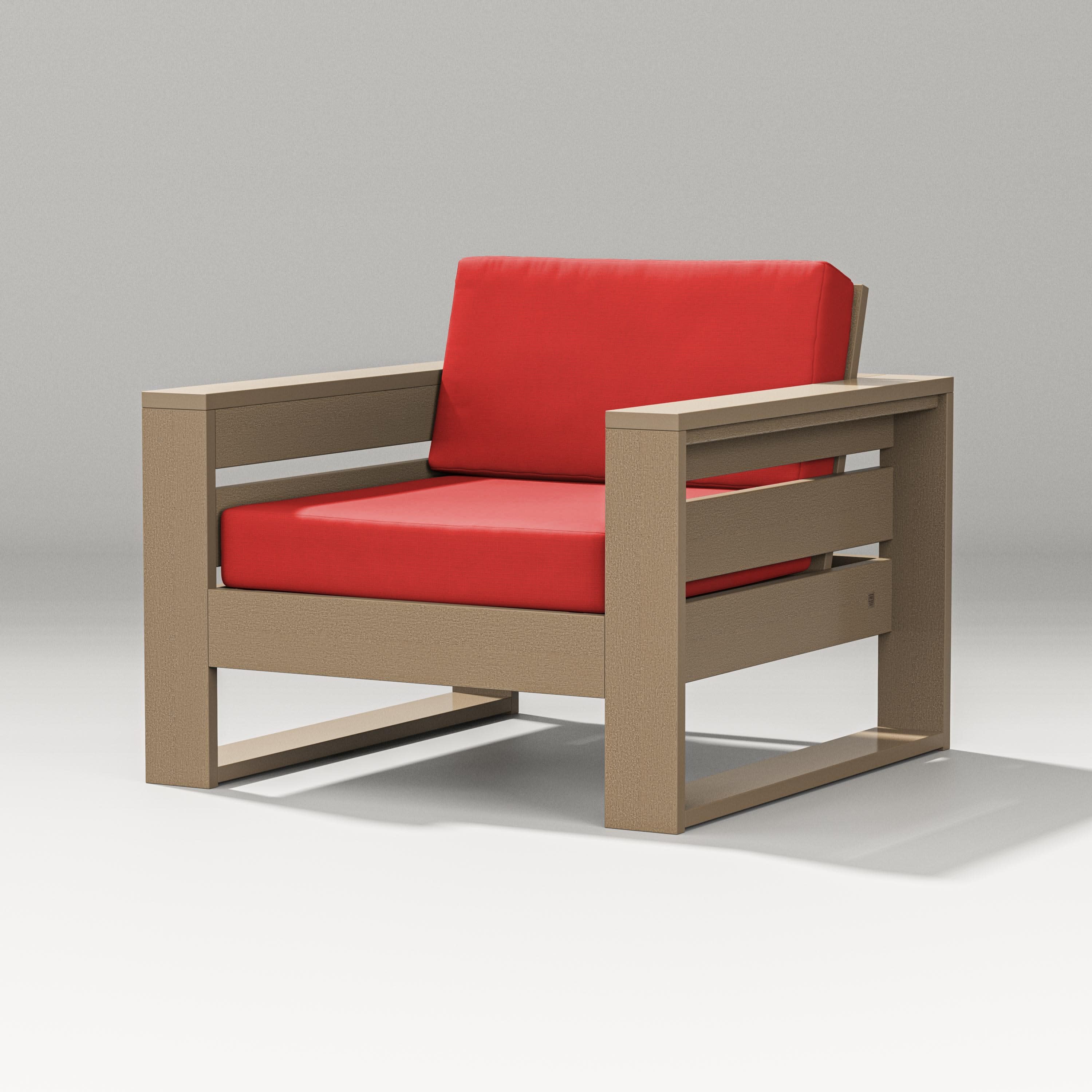 Latitude Lounge Chair in Vintage Sahara / Crimson Linen