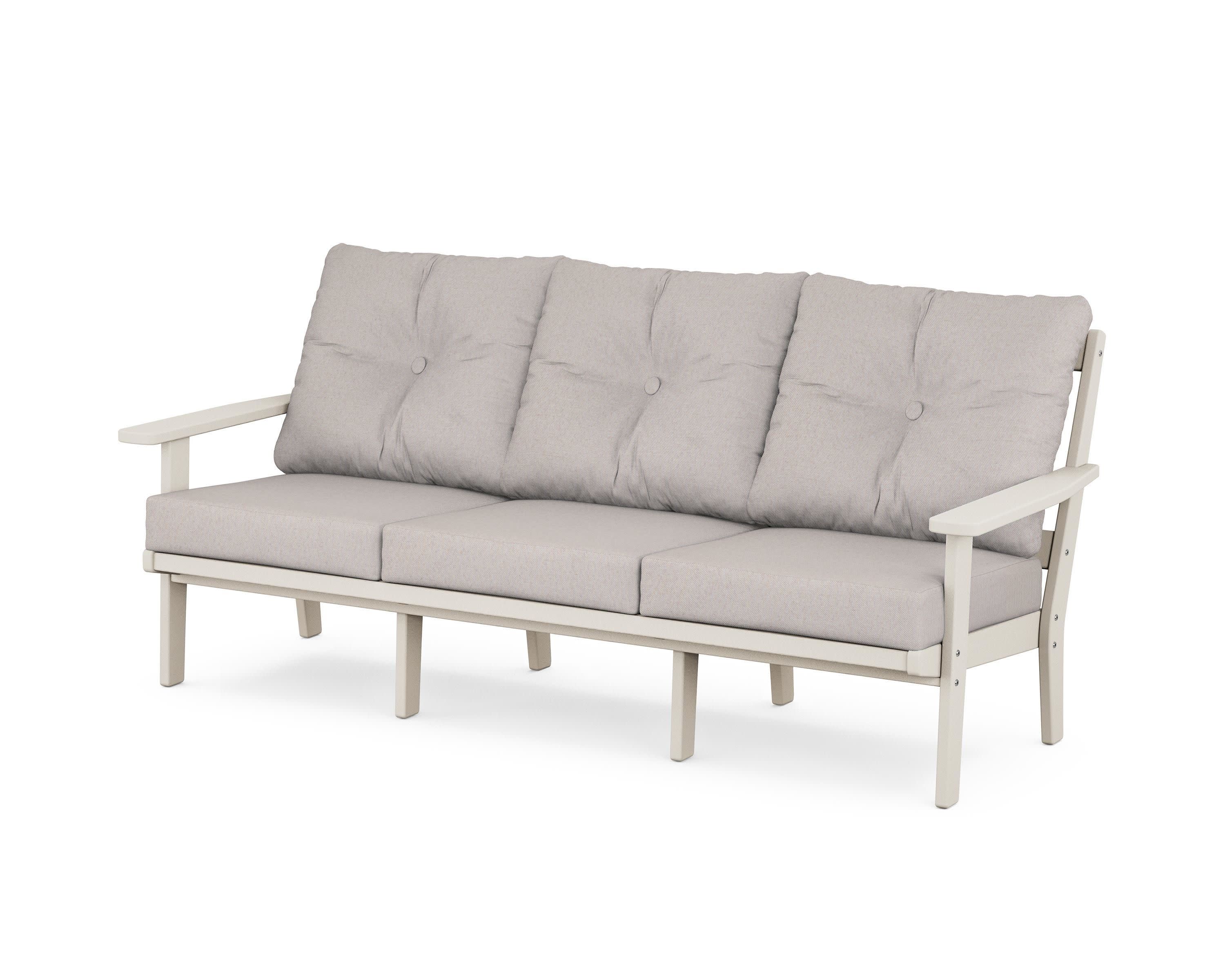 PrairieDeep Seating Sofa in Sand / Dune Burlap