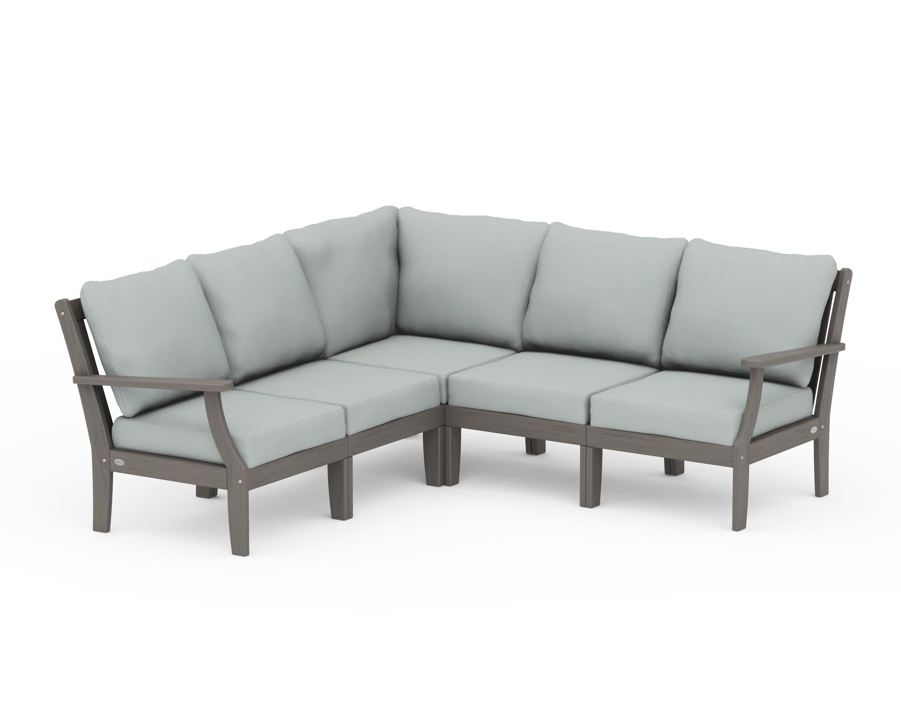 Braxton Modular 5-Piece Deep Seating Set in Driftwood / Spa