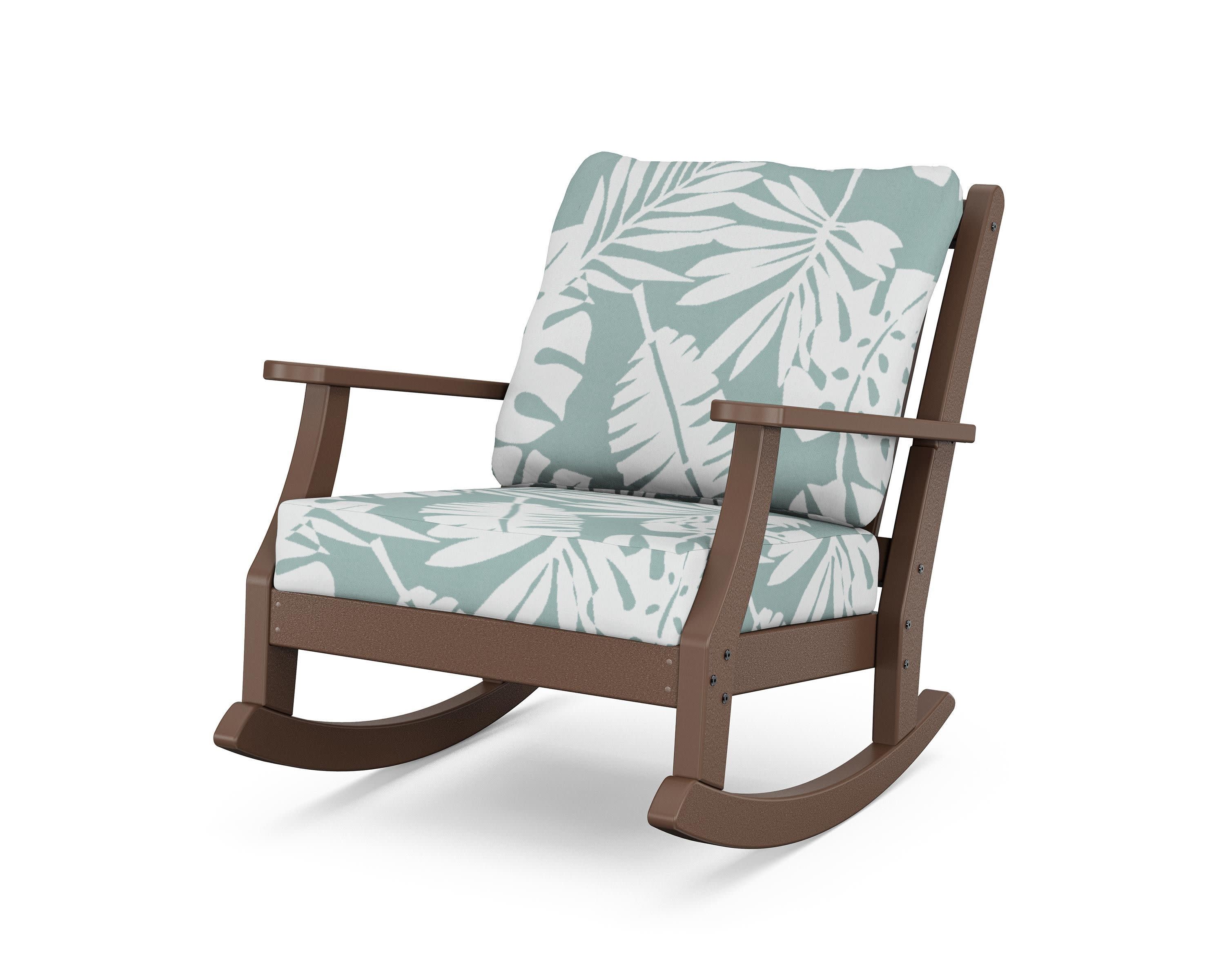 Wovendale Deep Seating Rocking Chair in Mahogany / Leaf Glacier Spa