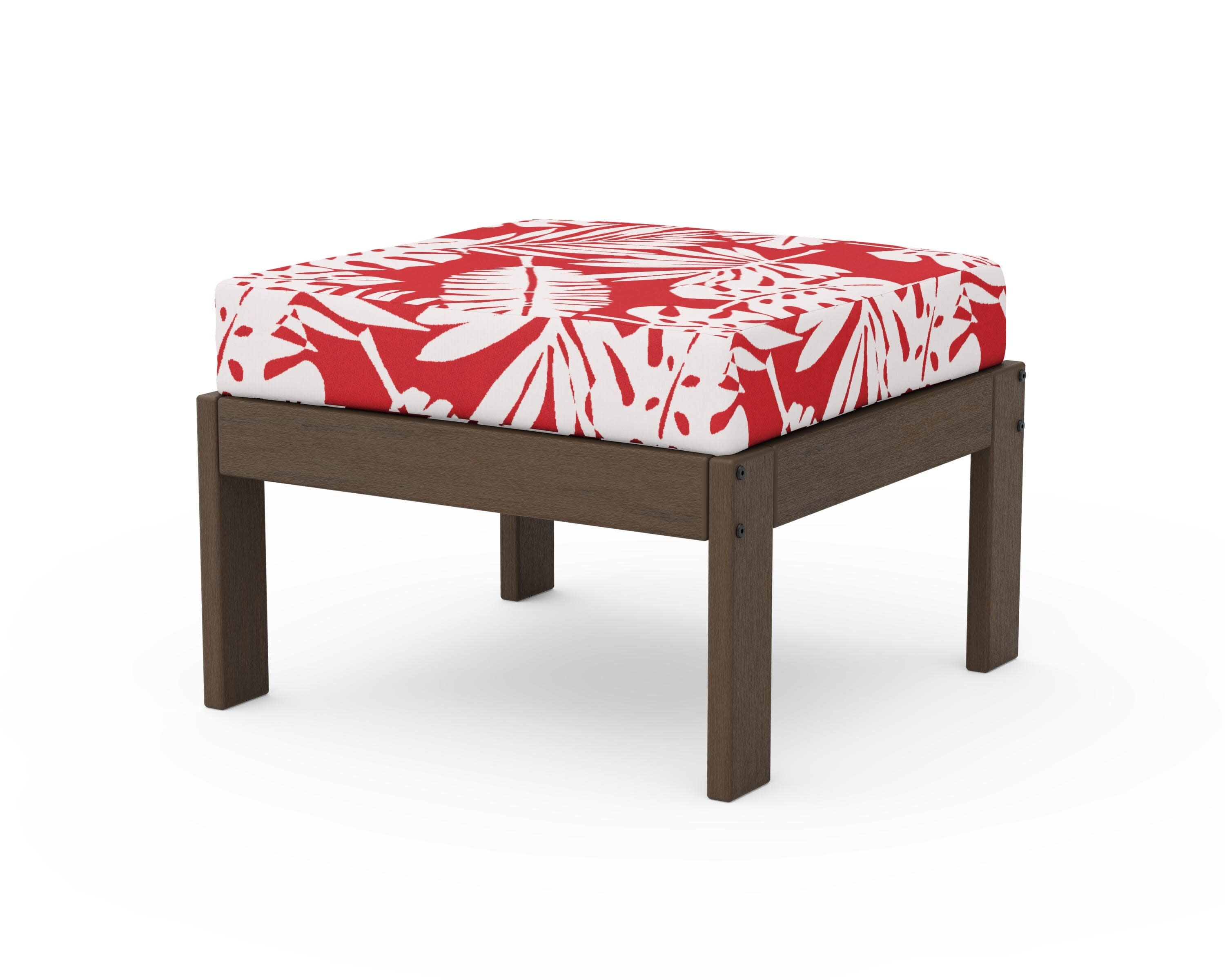Vineyard Modular Ottoman in Kona / Leaf Crimson