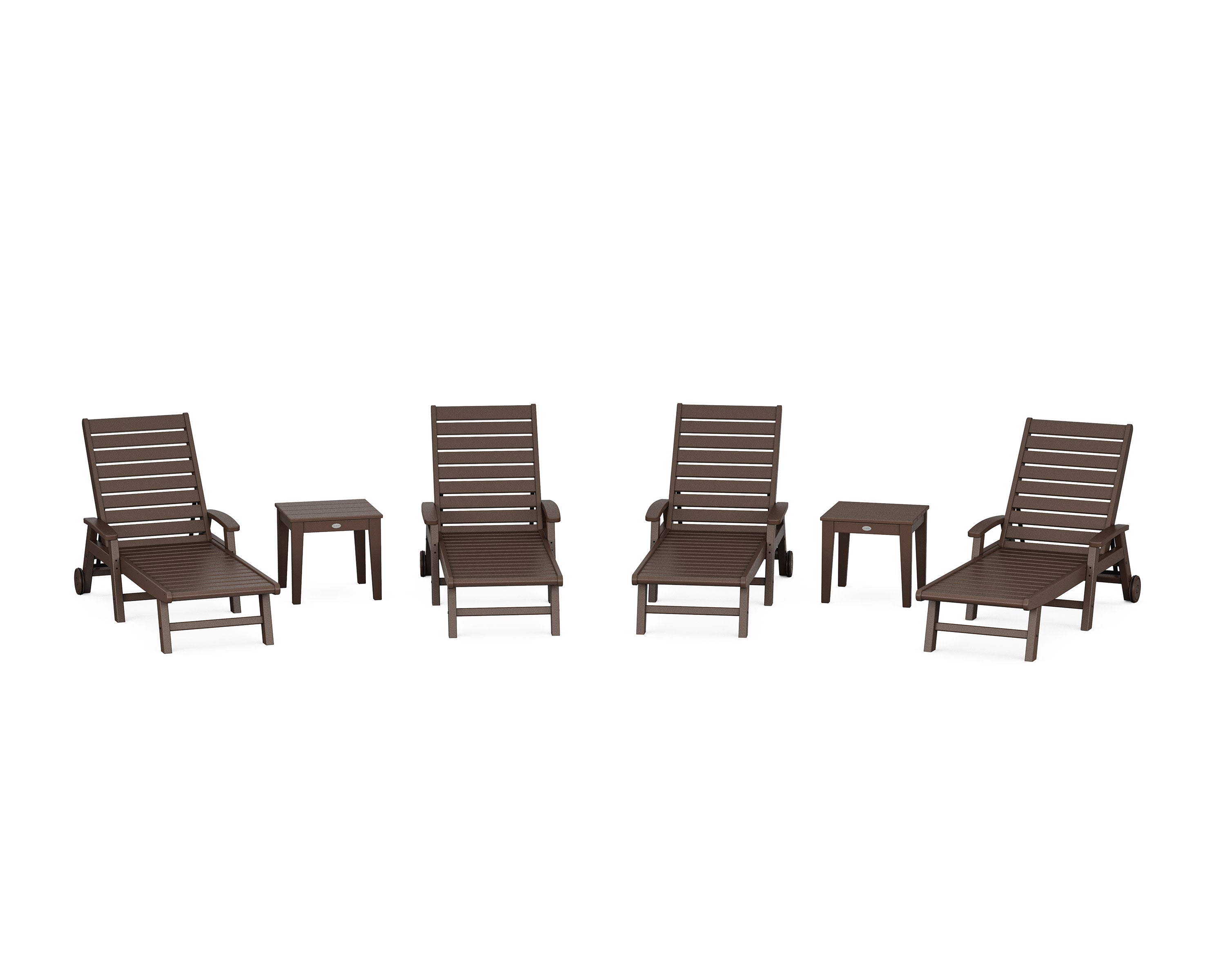 Signature Chaise 6-Piece Set with Wheels in Mahogany