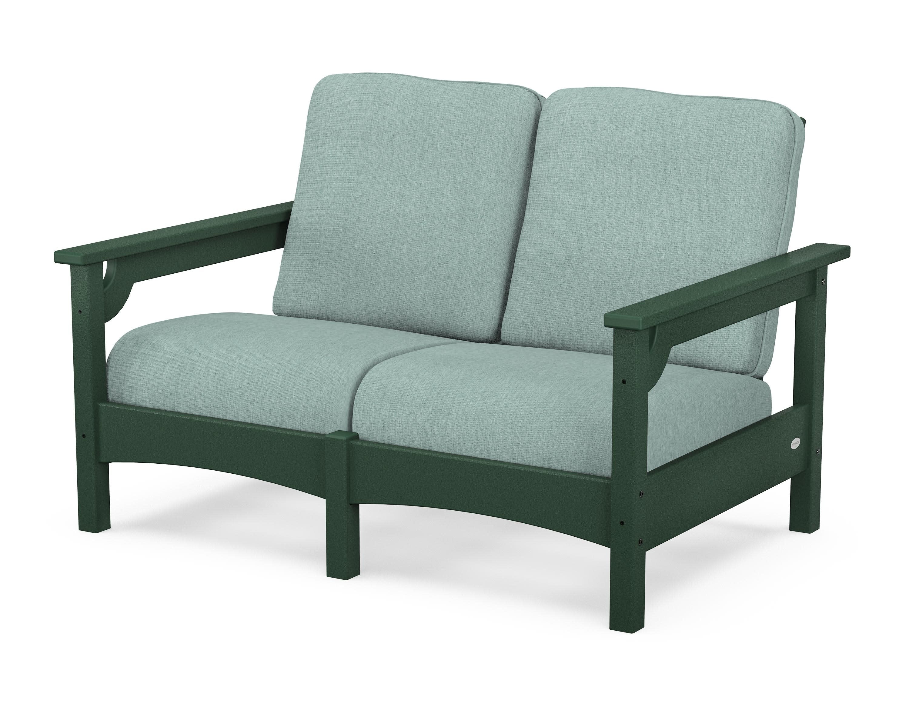 Club Loveseat in Green / Glacier Spa