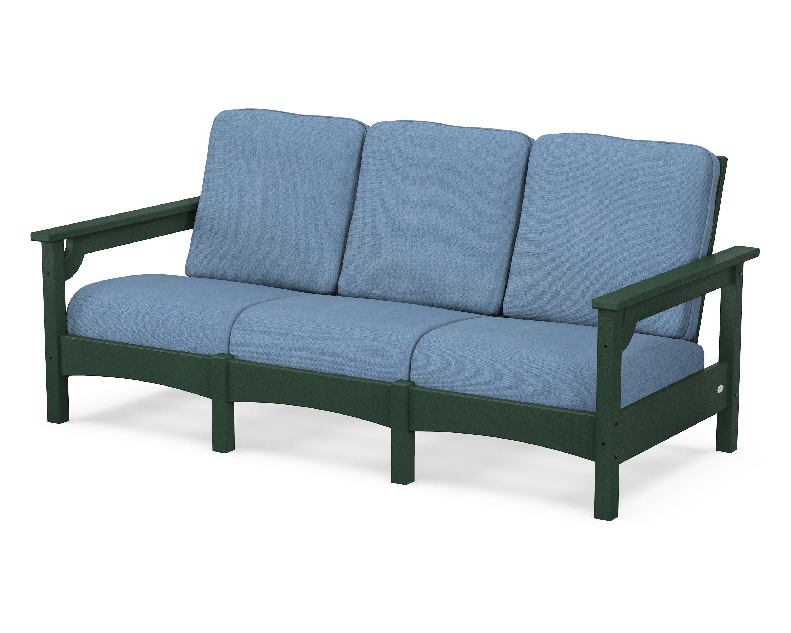 Club Sofa in Green / Sky Blue