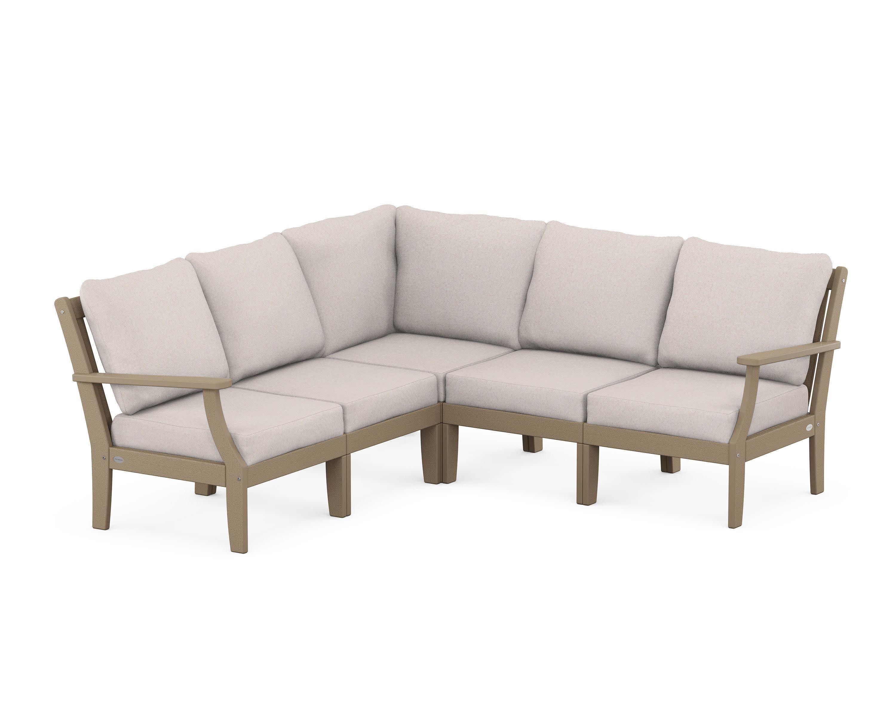 Braxton Modular 5-Piece Deep Seating Set in Vintage Sahara / Dune Burlap