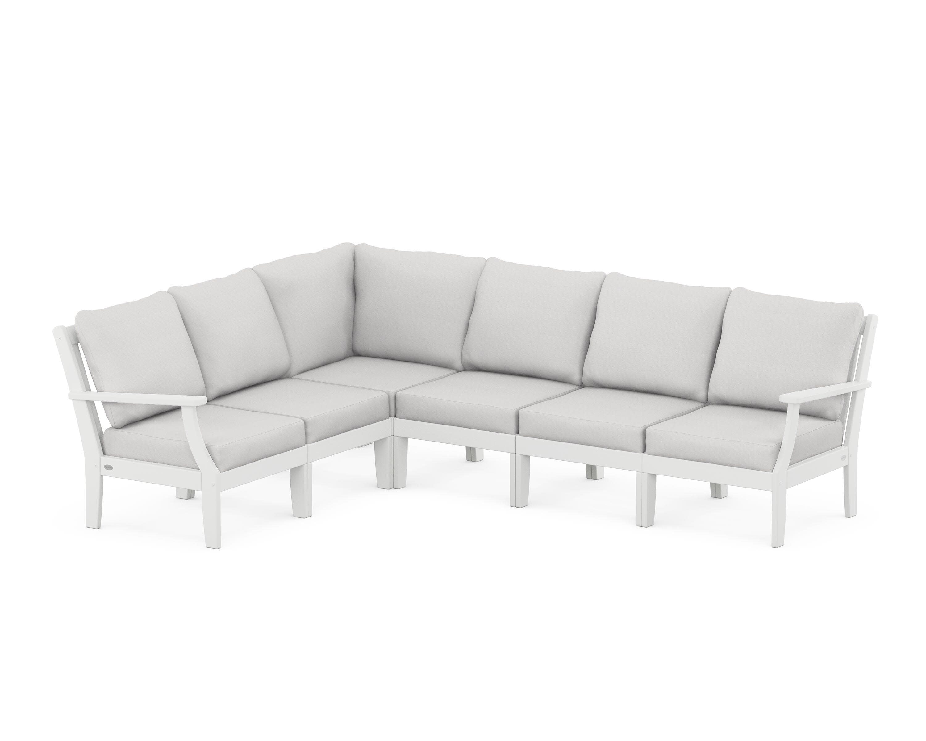 Braxton Modular 6-Piece Deep Seating Set in White / Diamond in the Rough