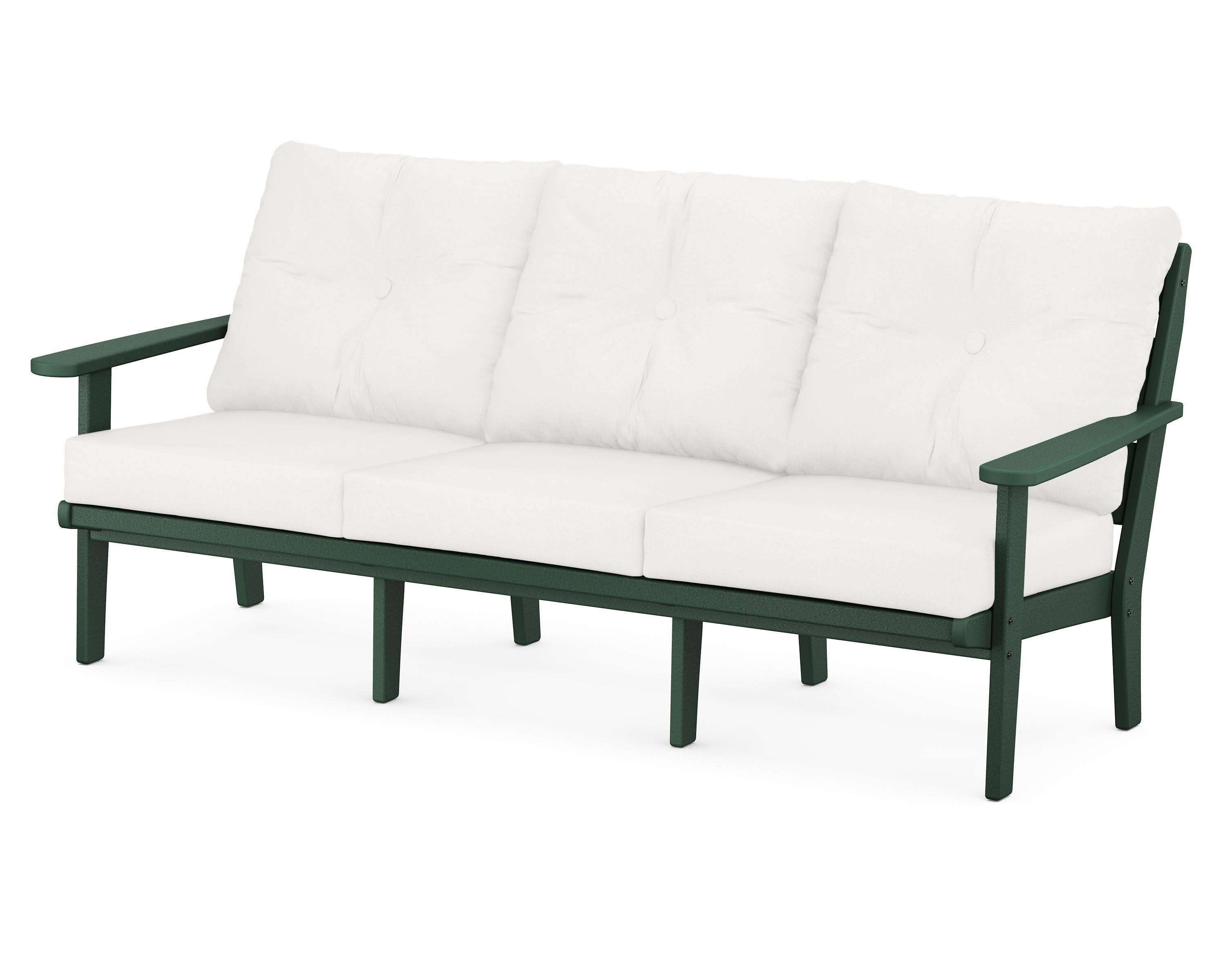 Lakeside Deep Seating Sofa in Green / Natural Linen
