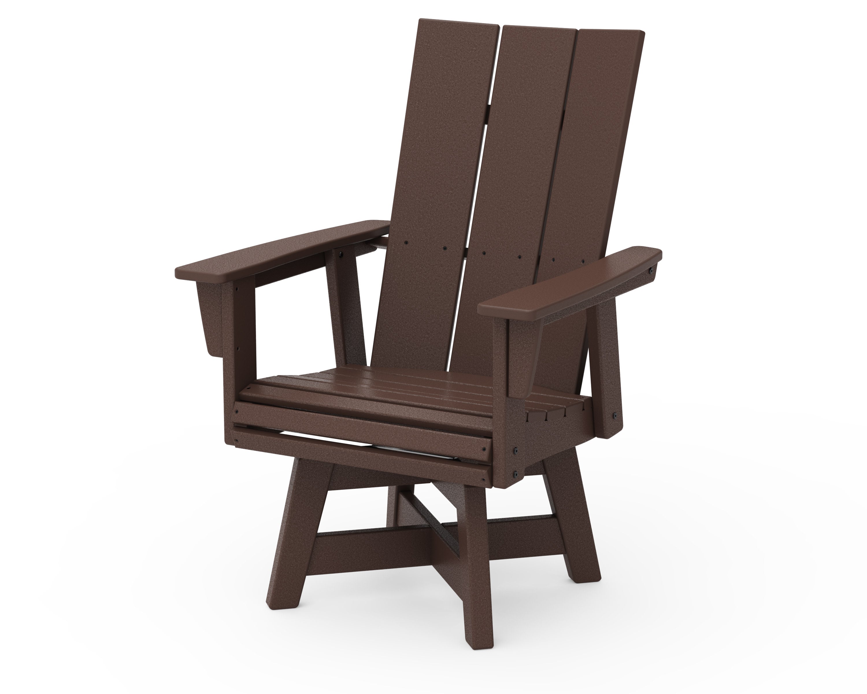Modern Curveback Adirondack Swivel Dining Chair in Mahogany