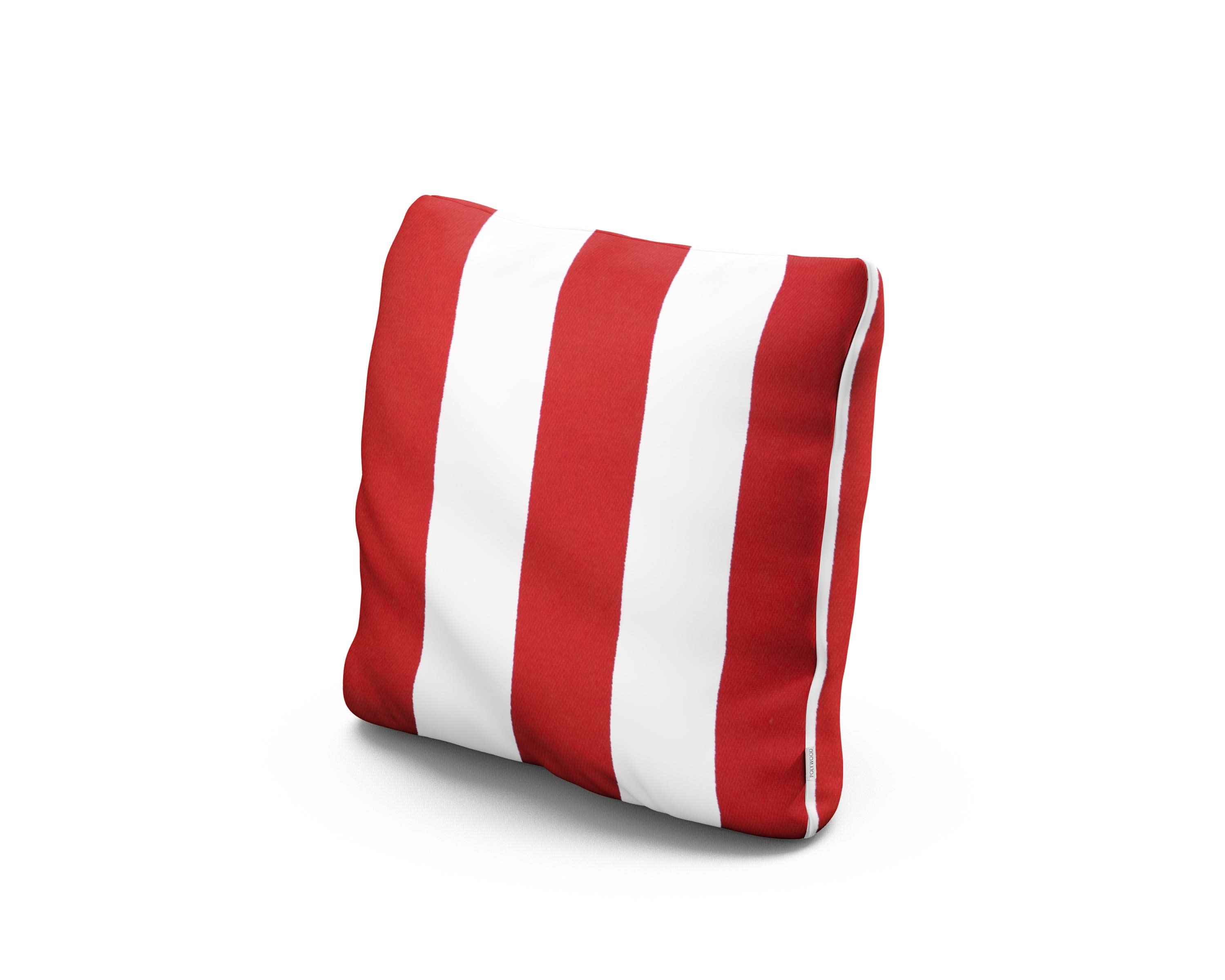 16" Outdoor Throw Pillow in Cabana Stripe Crimson