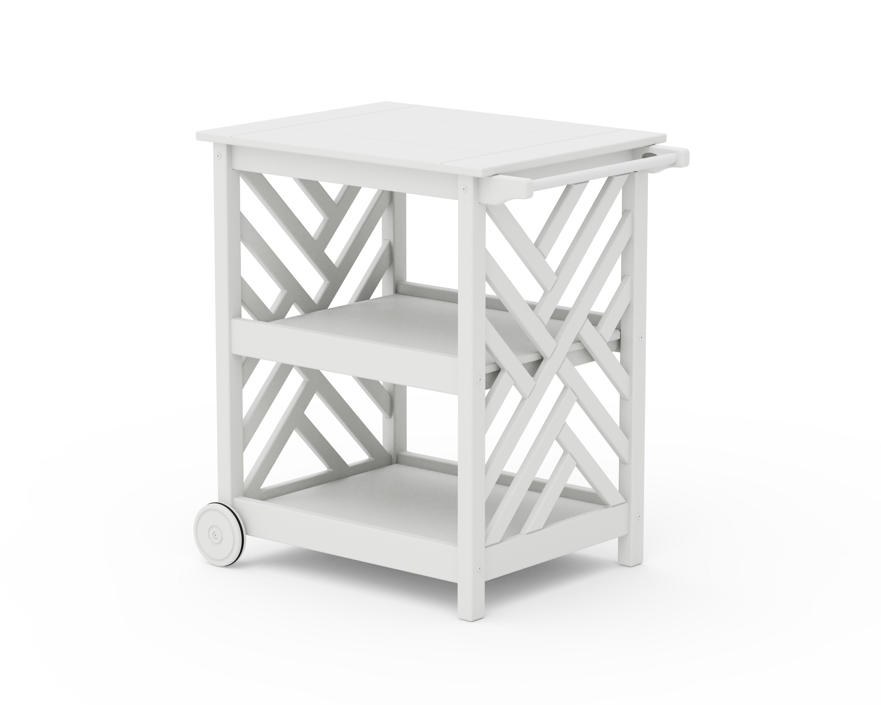 Chippendale Bar Cart in White