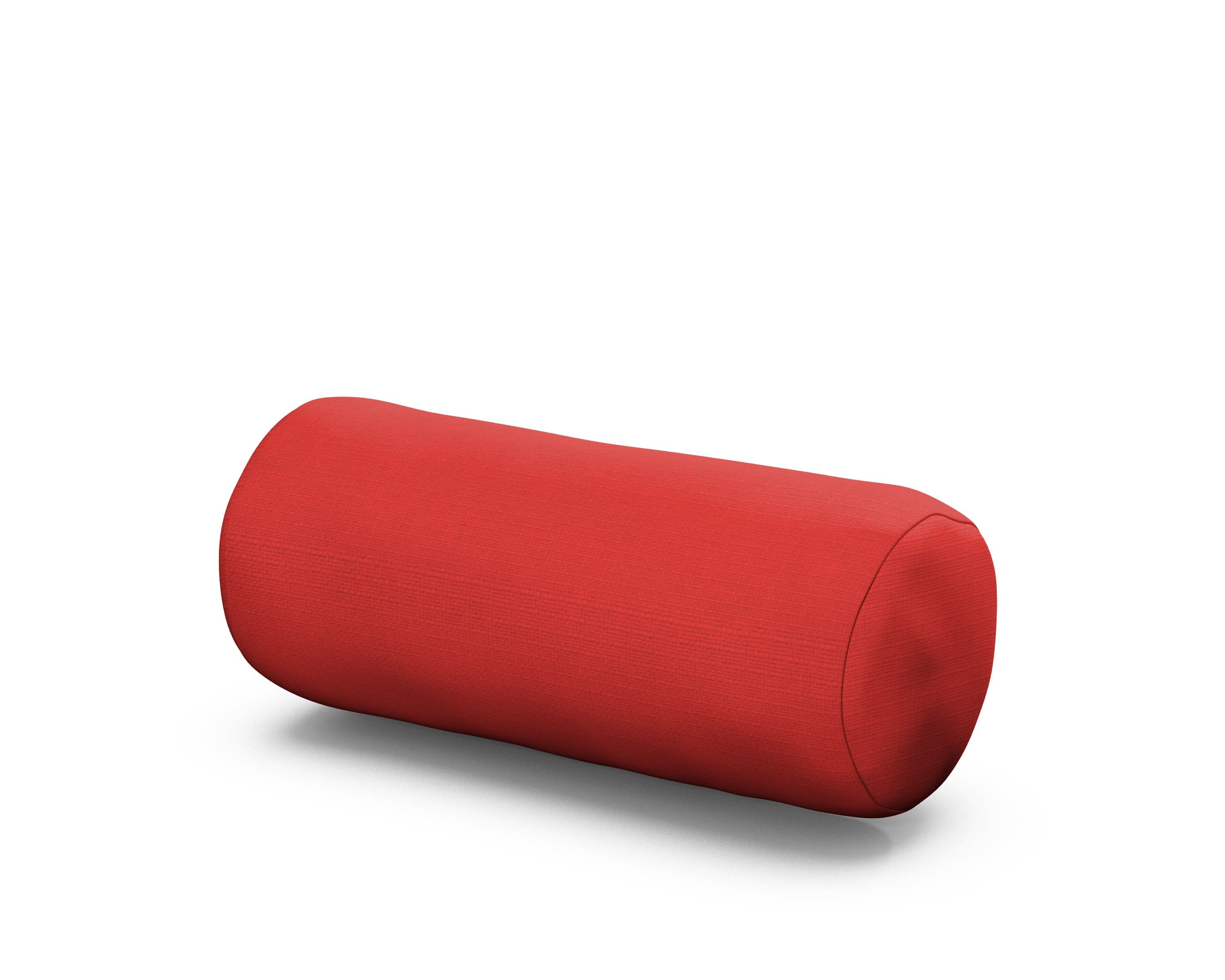 Outdoor Bolster Pillow in Crimson Linen