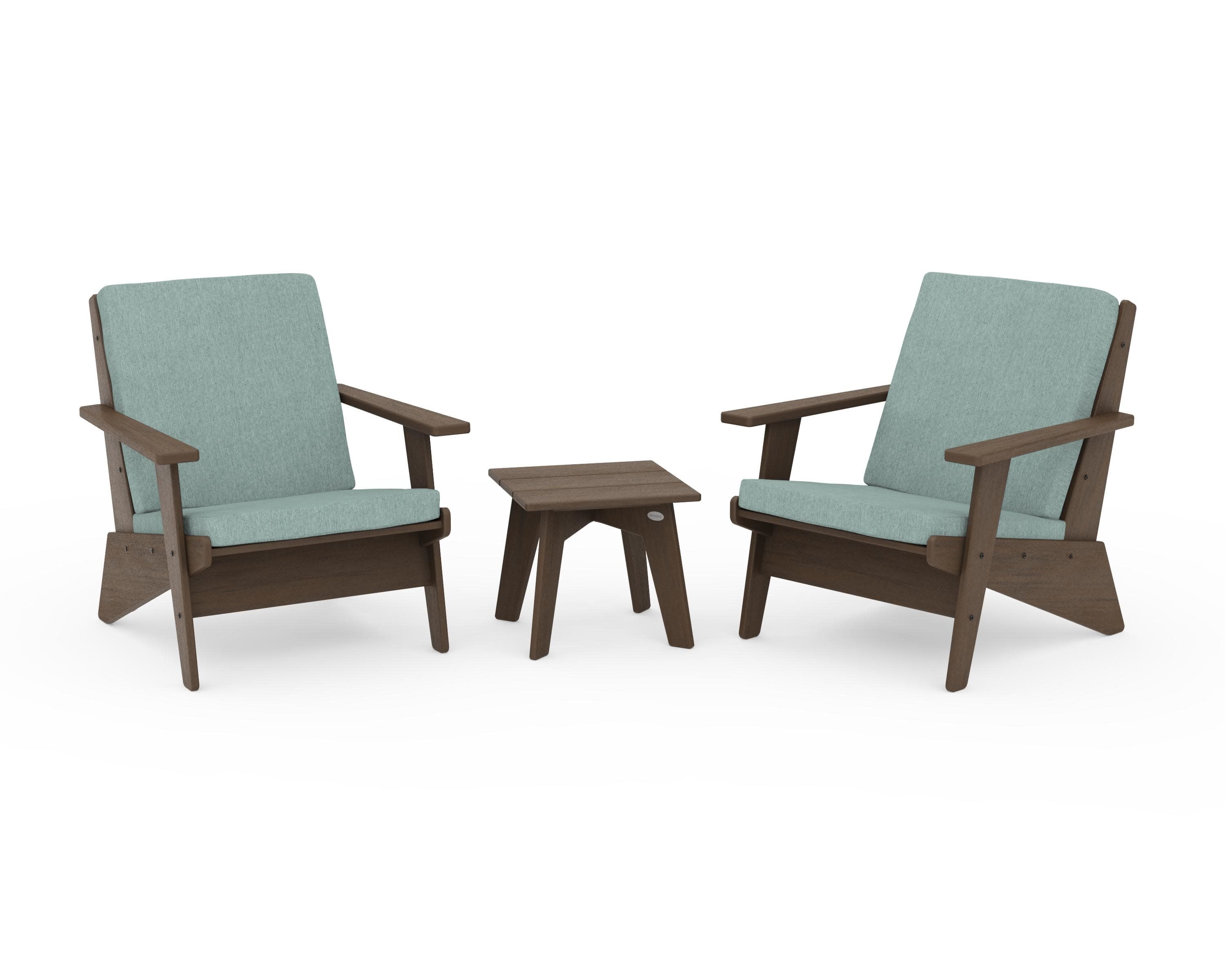 Riviera Modern Lounge 3-Piece Set in Kona / Glacier Spa