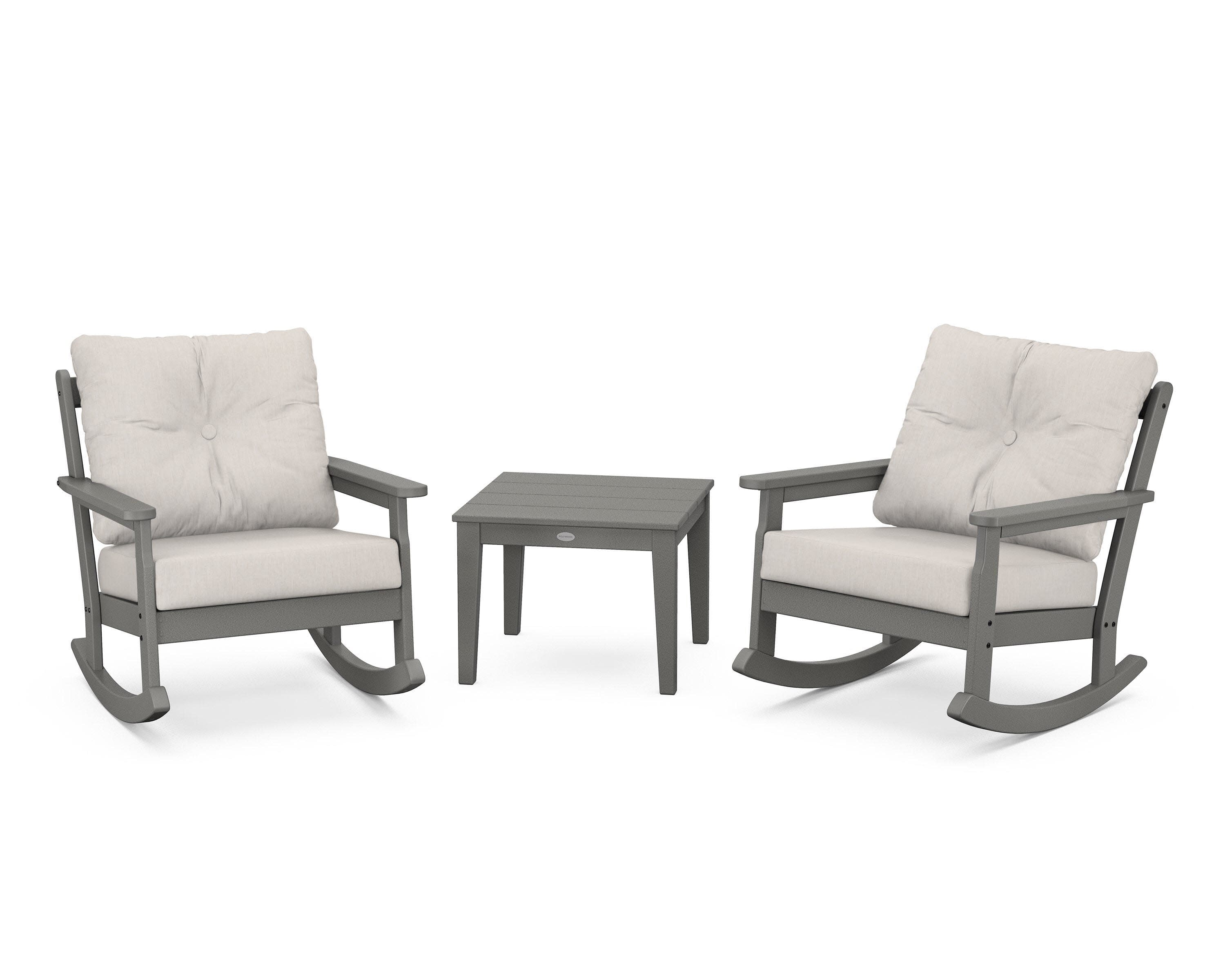 Vineyard 3-Piece Deep Seating Rocker Set in Slate Grey / Cast Ash