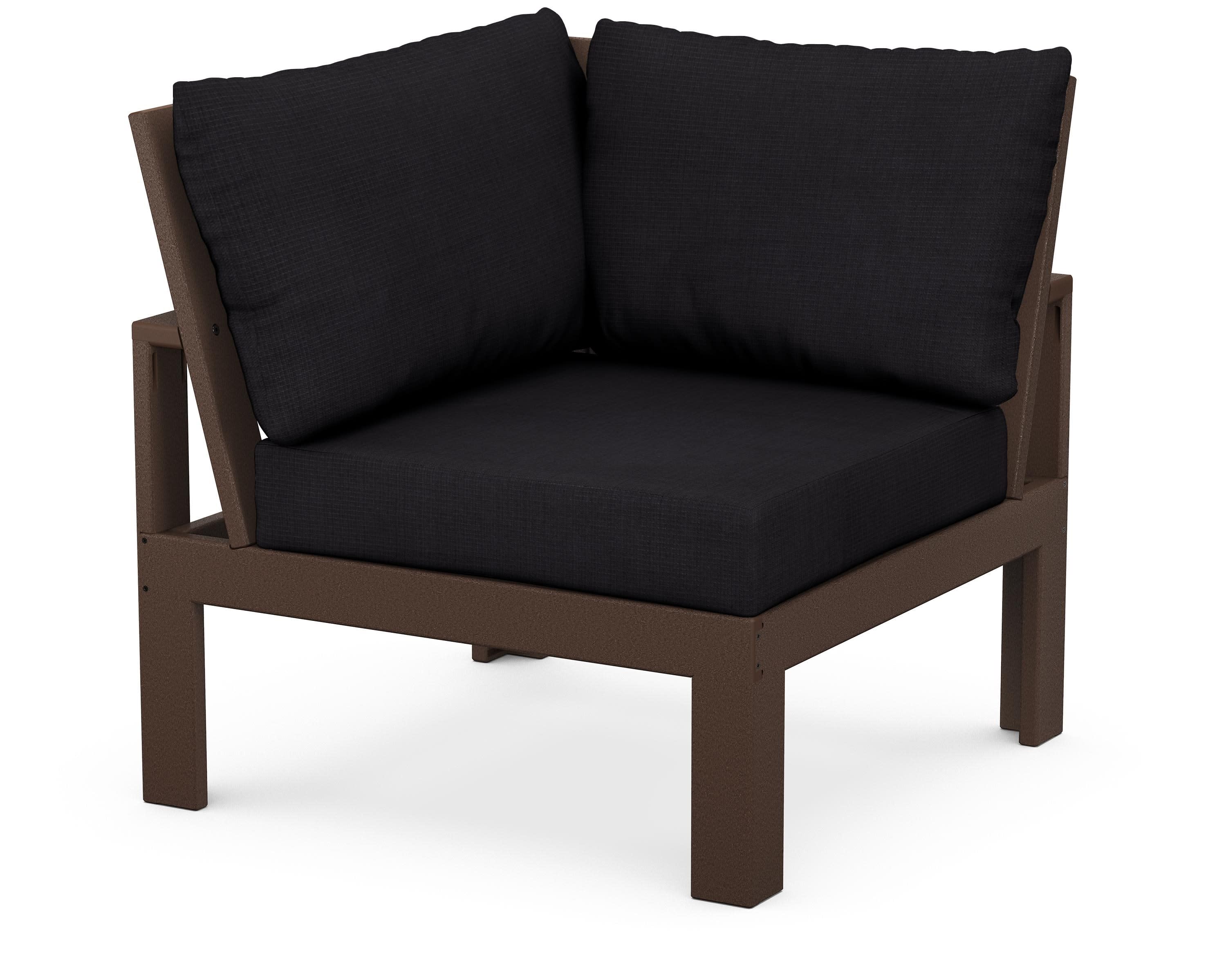Modular Corner Chair in Mahogany / Midnight Linen