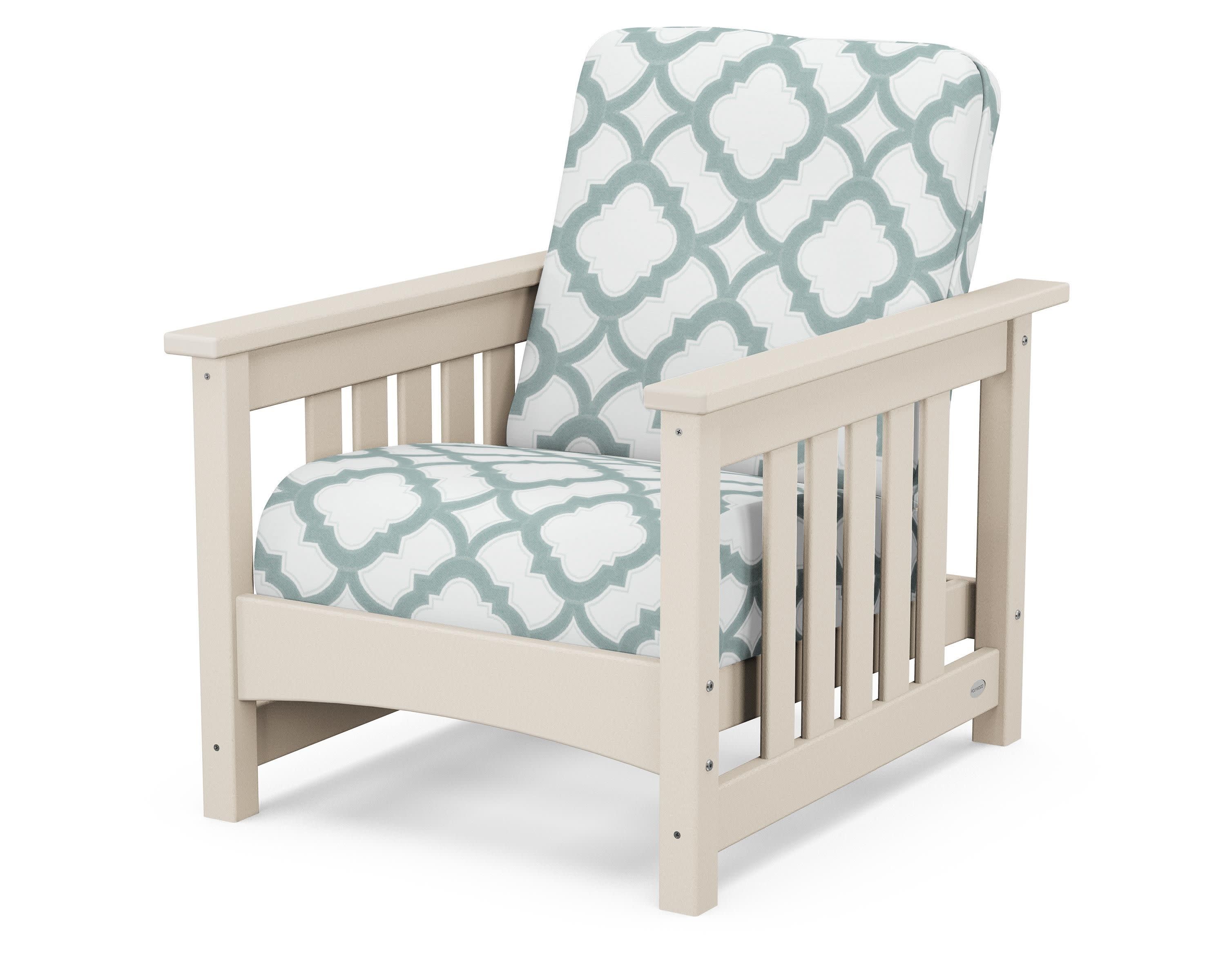 Club Mission Chair in Sand / Trellis Glacier Spa