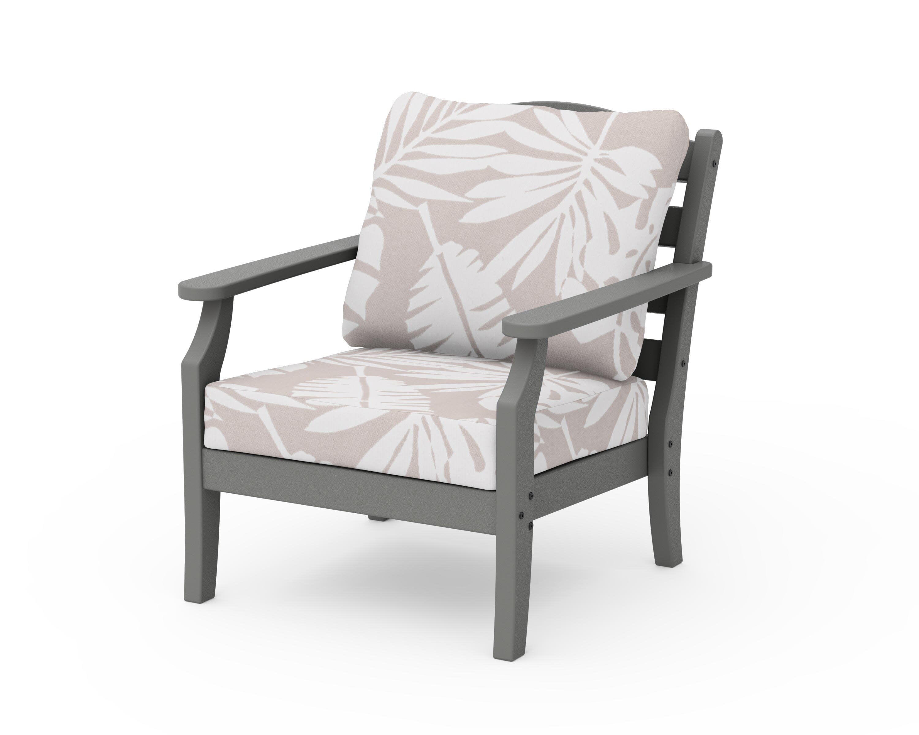 Savannah Deep Seating Chair in Slate Grey / Leaf Dune Burlap