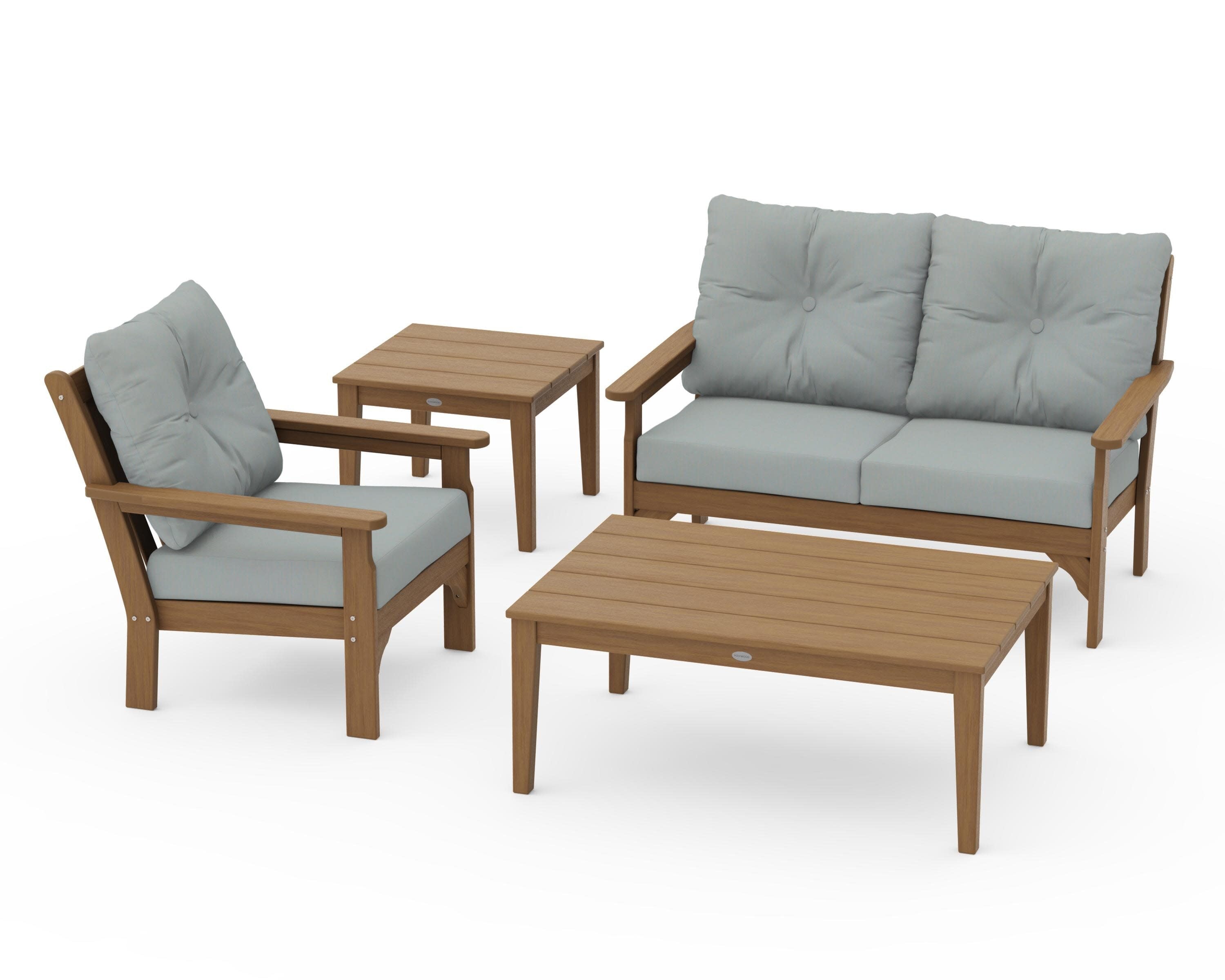 Vineyard 4-Piece Deep Seating Set in Natural / Spa