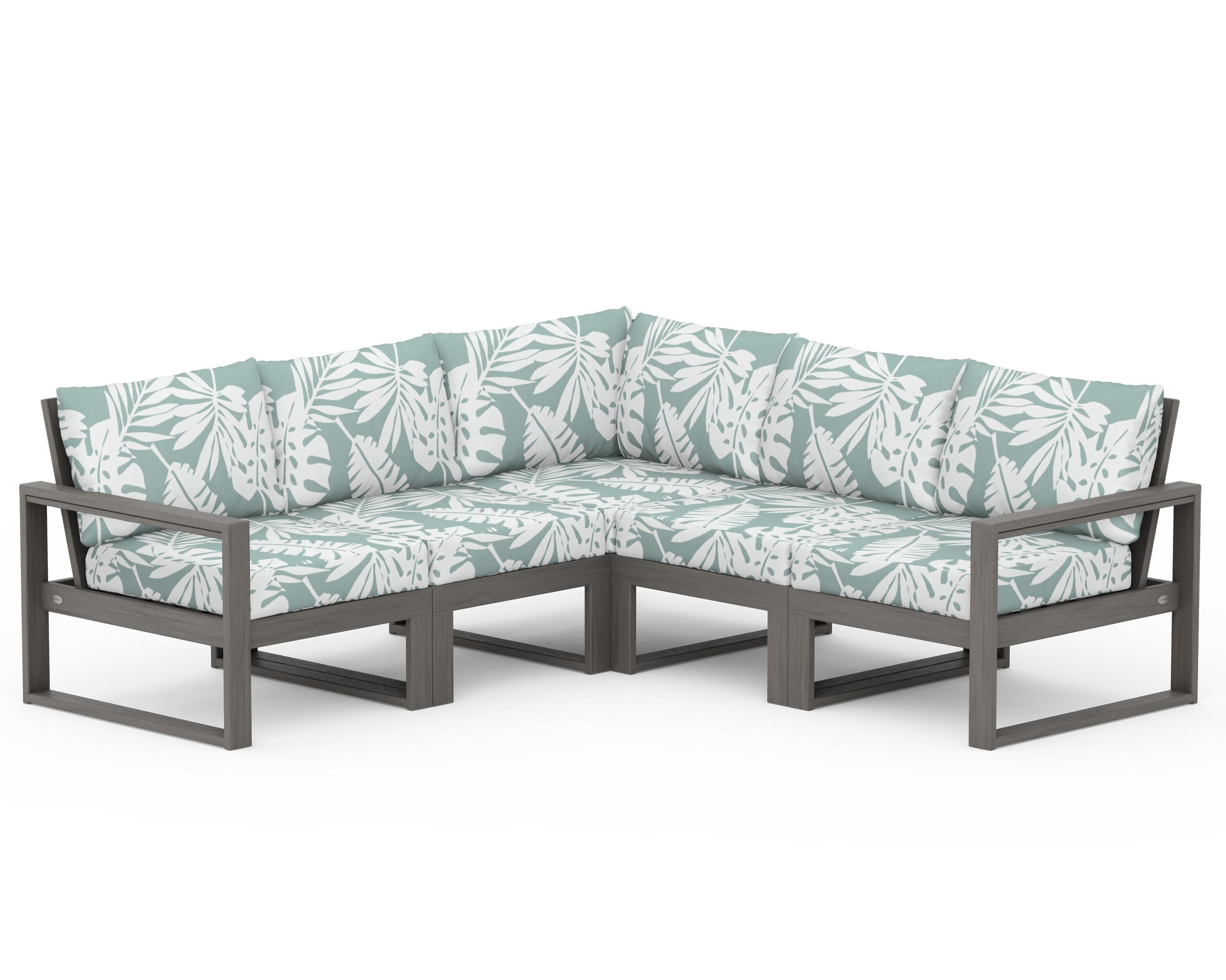 EDGE 5-Piece Modular Deep Seating Set in Driftwood / Leaf Glacier Spa