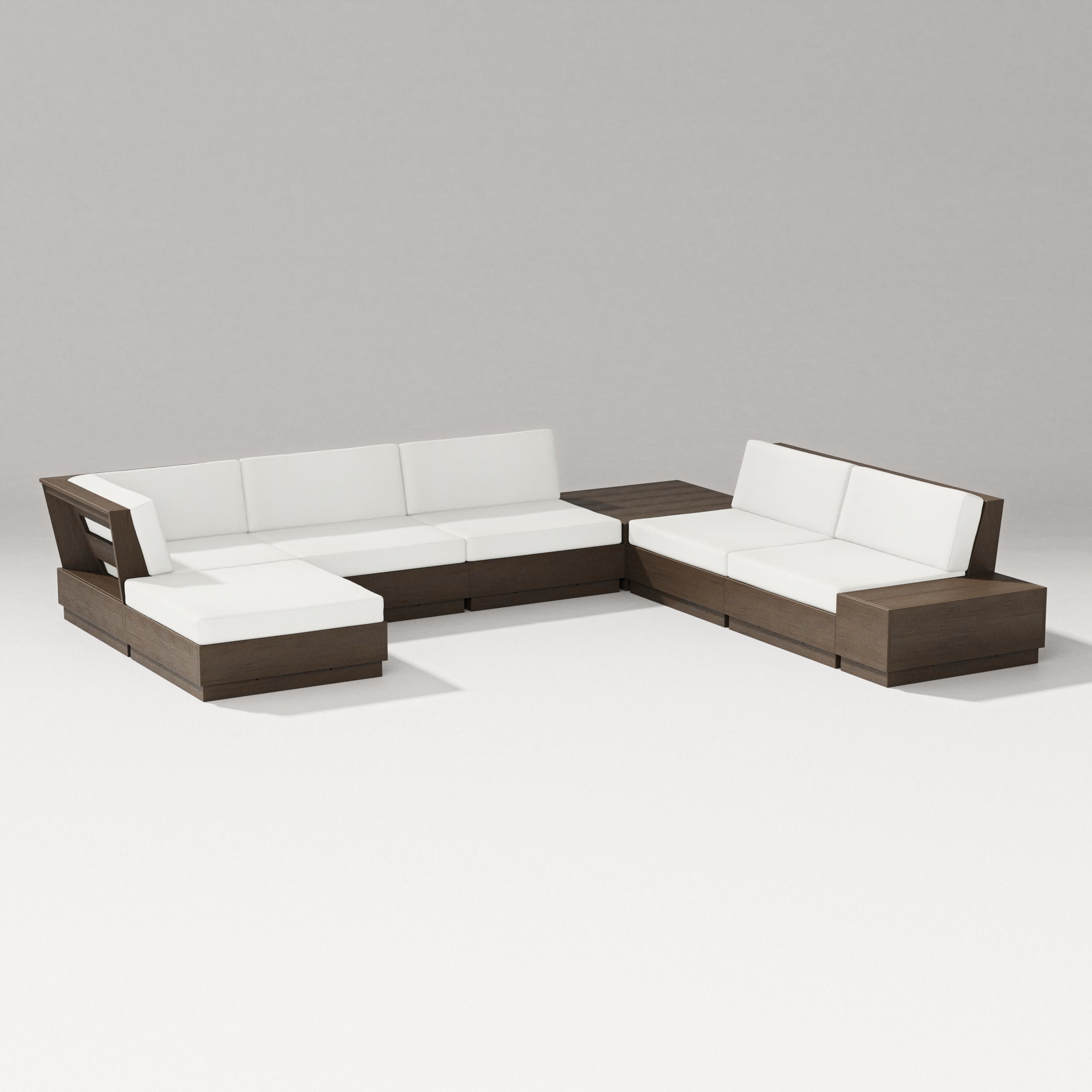 Elevate 8-Piece Corner Sectional in Kona / Natural Linen
