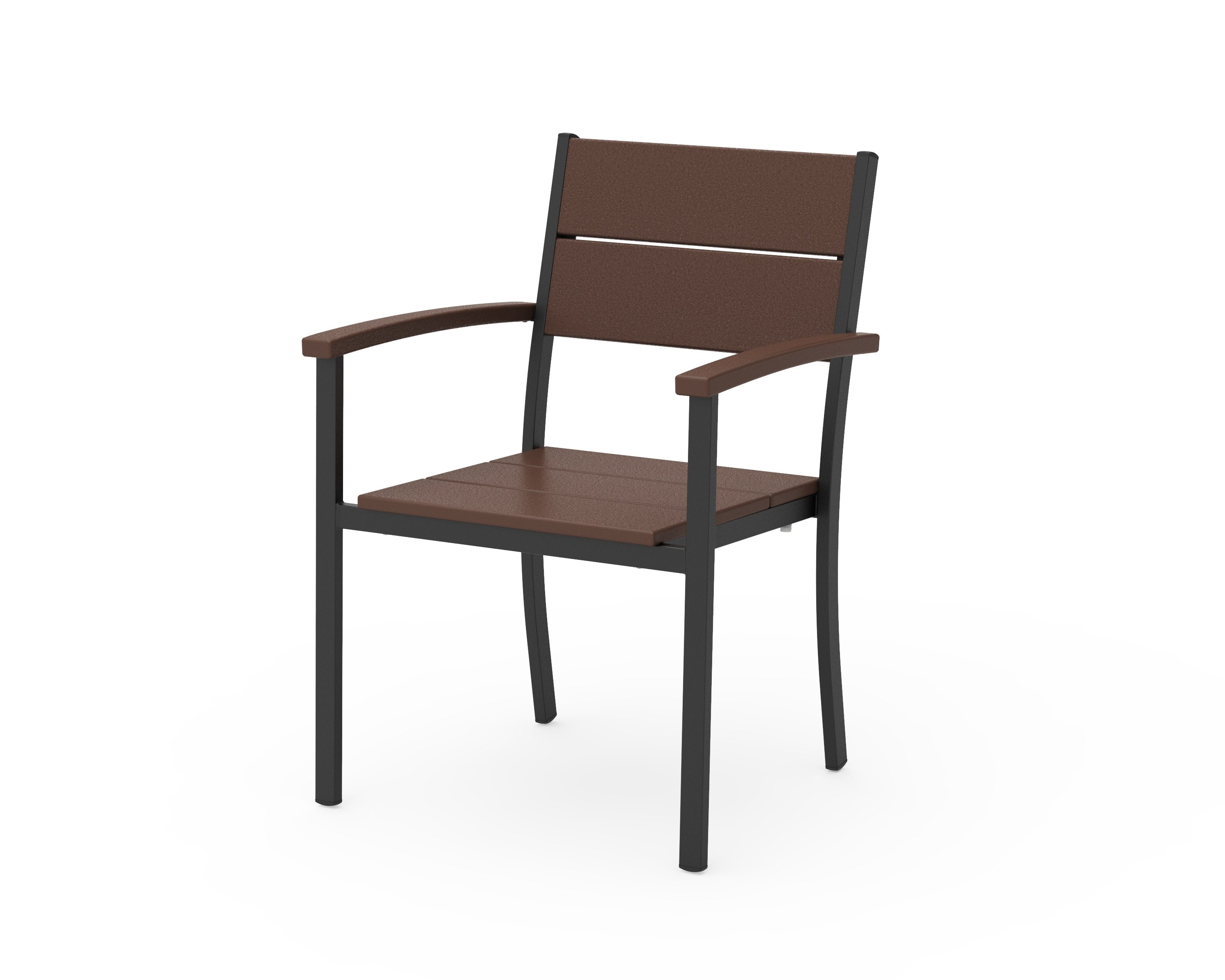 Main Street Stacking Dining Arm Chair in Black / Mahogany