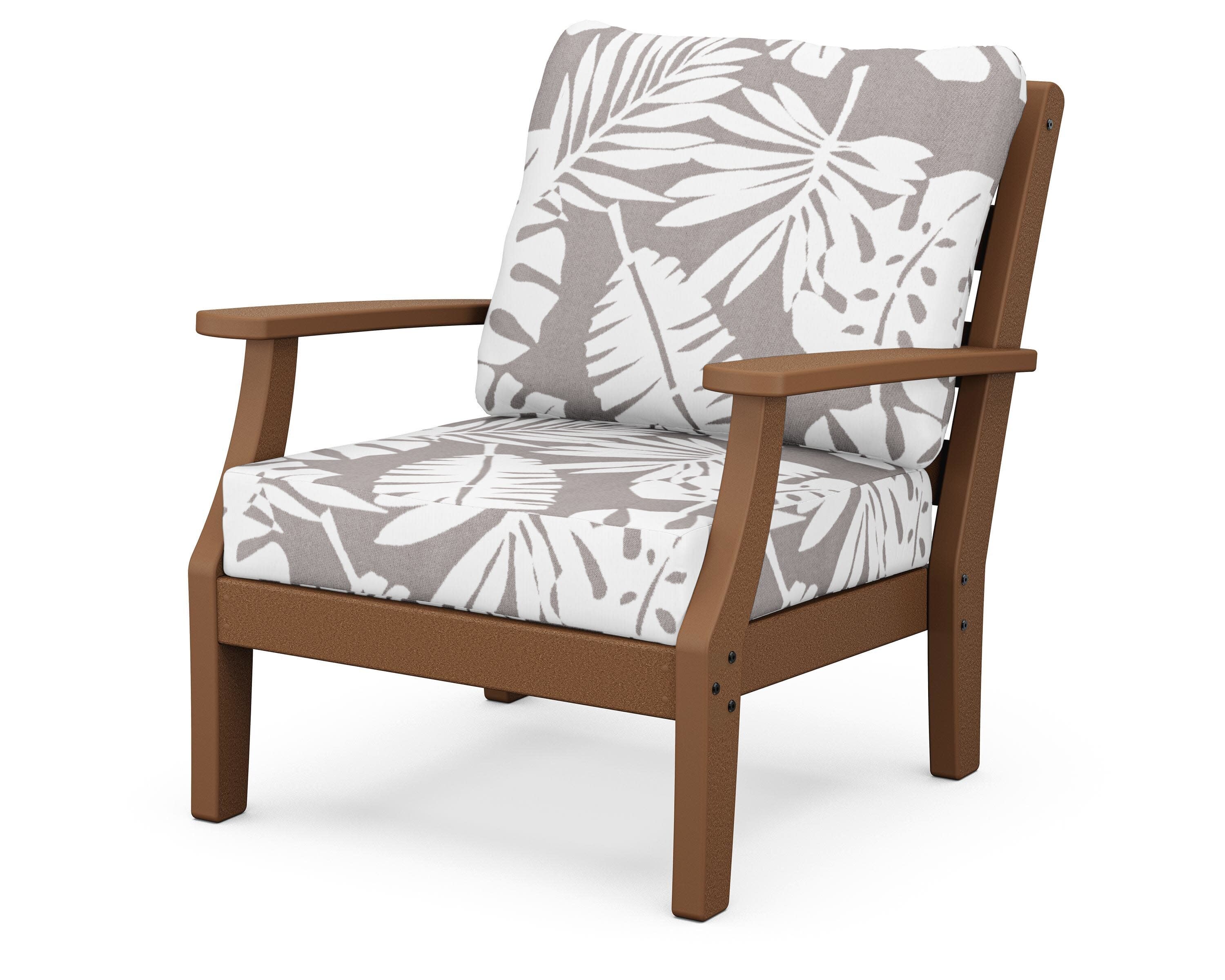 Chesapeake Deep Seating Chair in Teak / Leaf Grey Mist