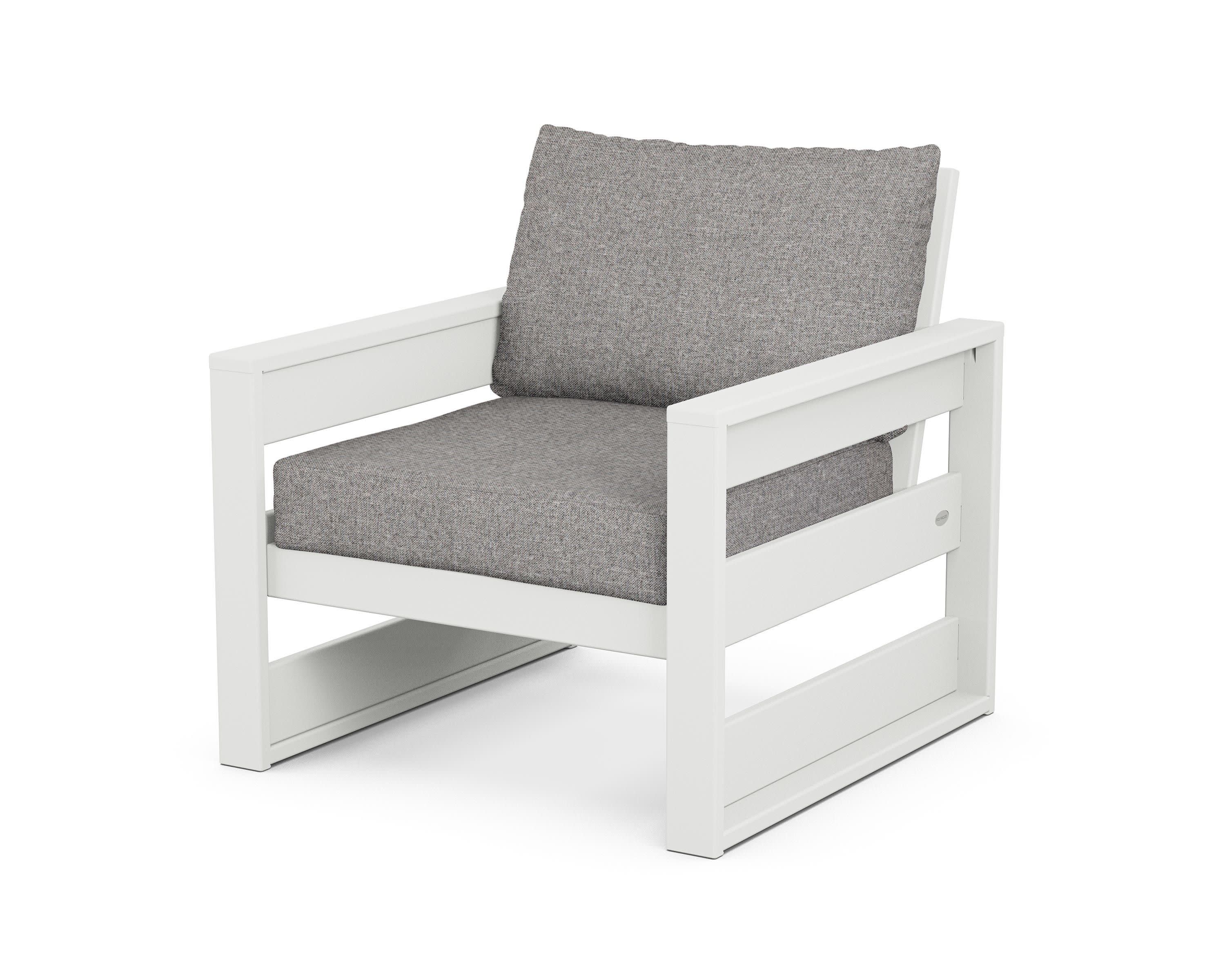 Westport Club Chair in White / Grey Mist