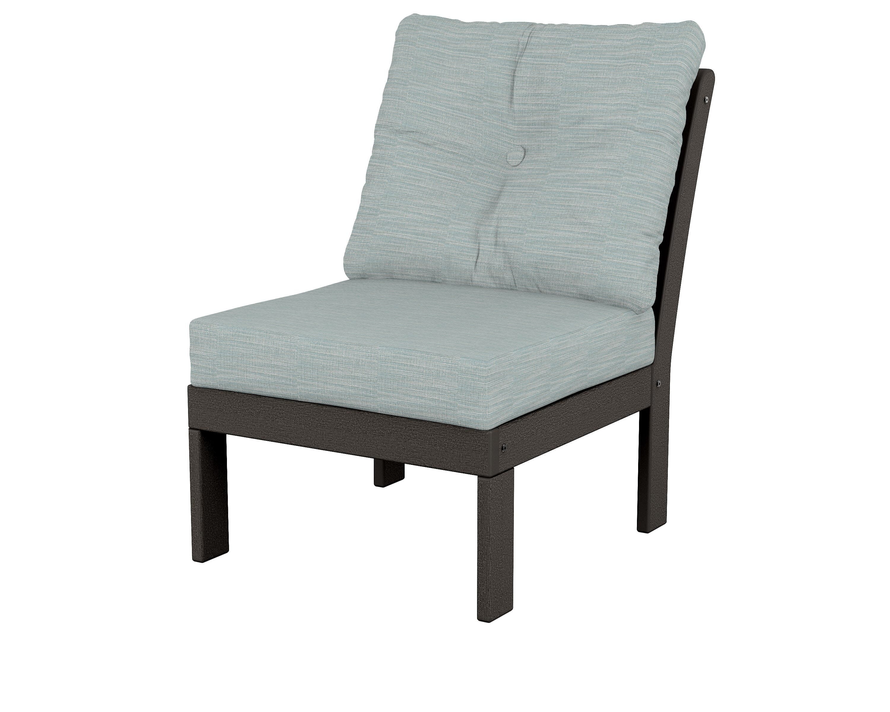 Vineyard Modular Armless Chair in Vintage Coffee / Soothe Mist