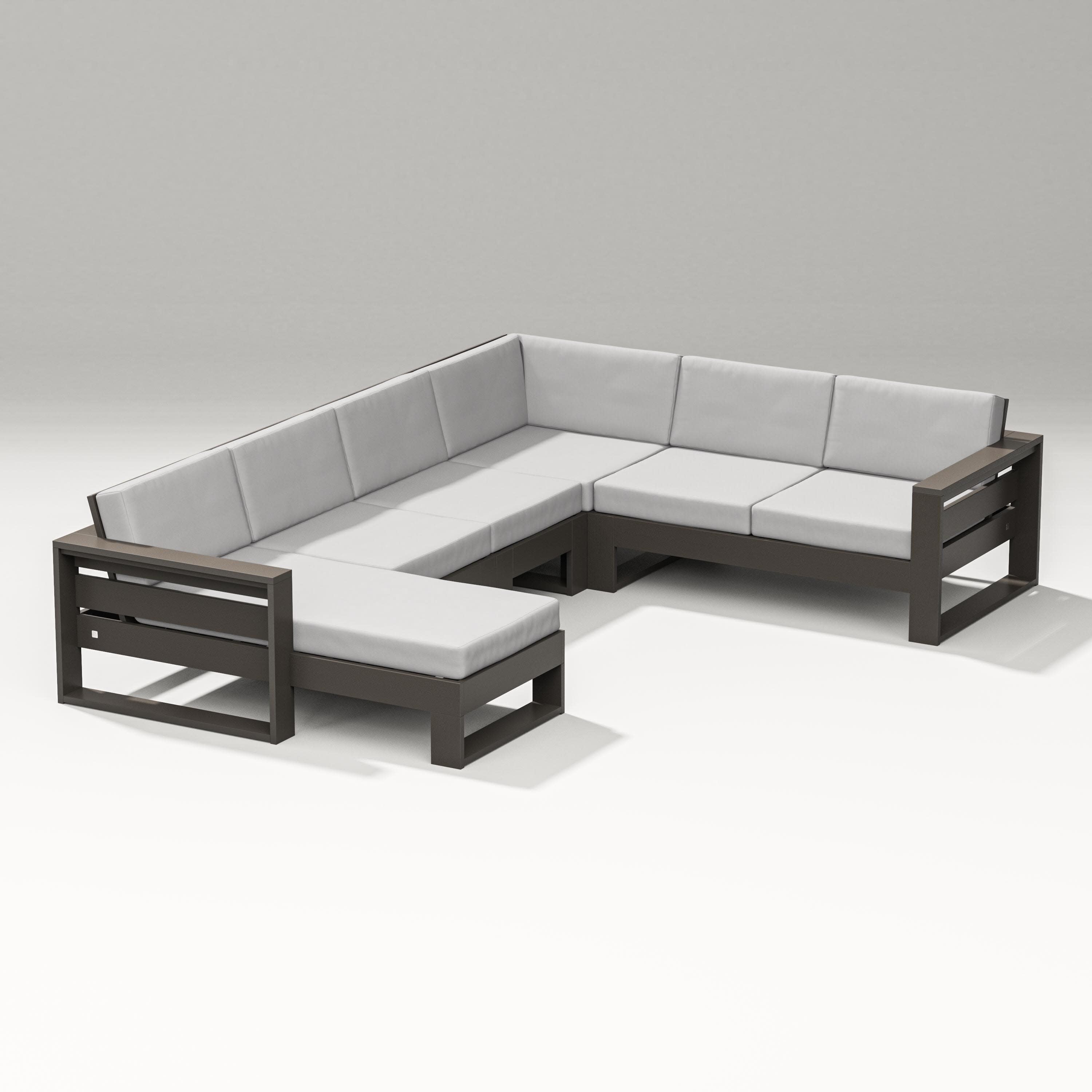 Latitude Corner Sectional with Left Chaise in Vintage Coffee / Diamond in the Rough