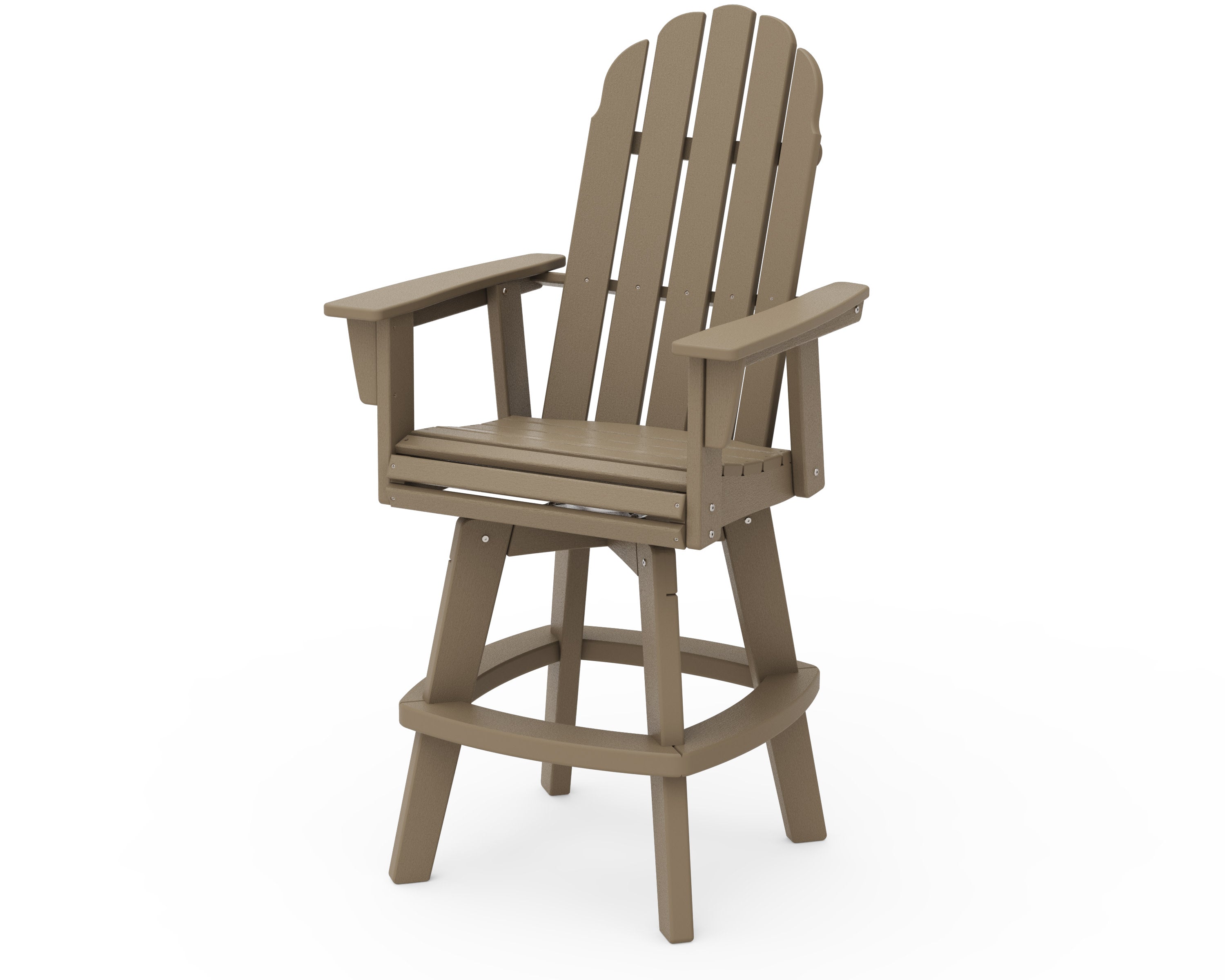 Vineyard Curveback Adirondack Swivel Bar Chair in Vintage Sahara