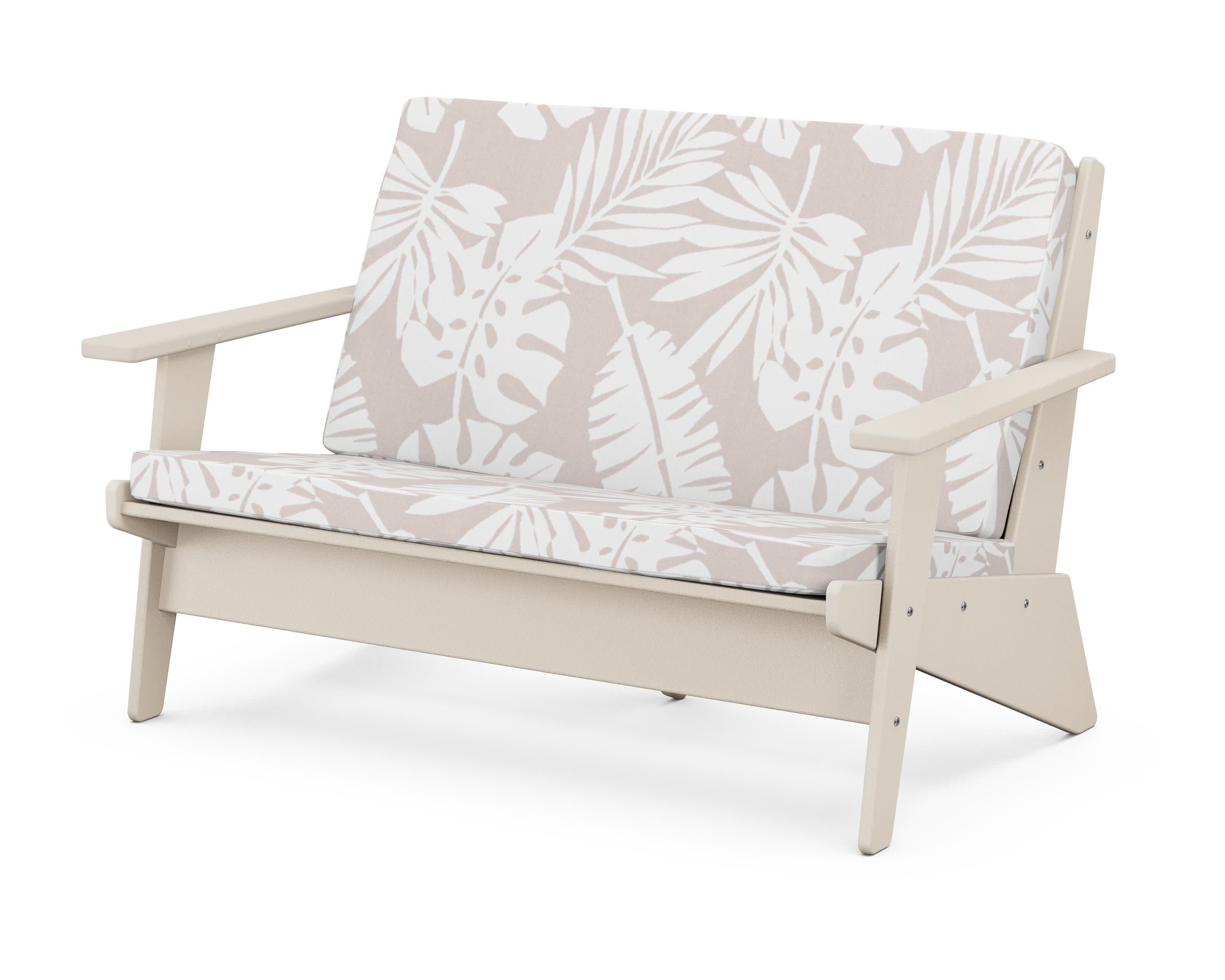 Riviera Modern Lounge Loveseat in Sand / Leaf Dune Burlap