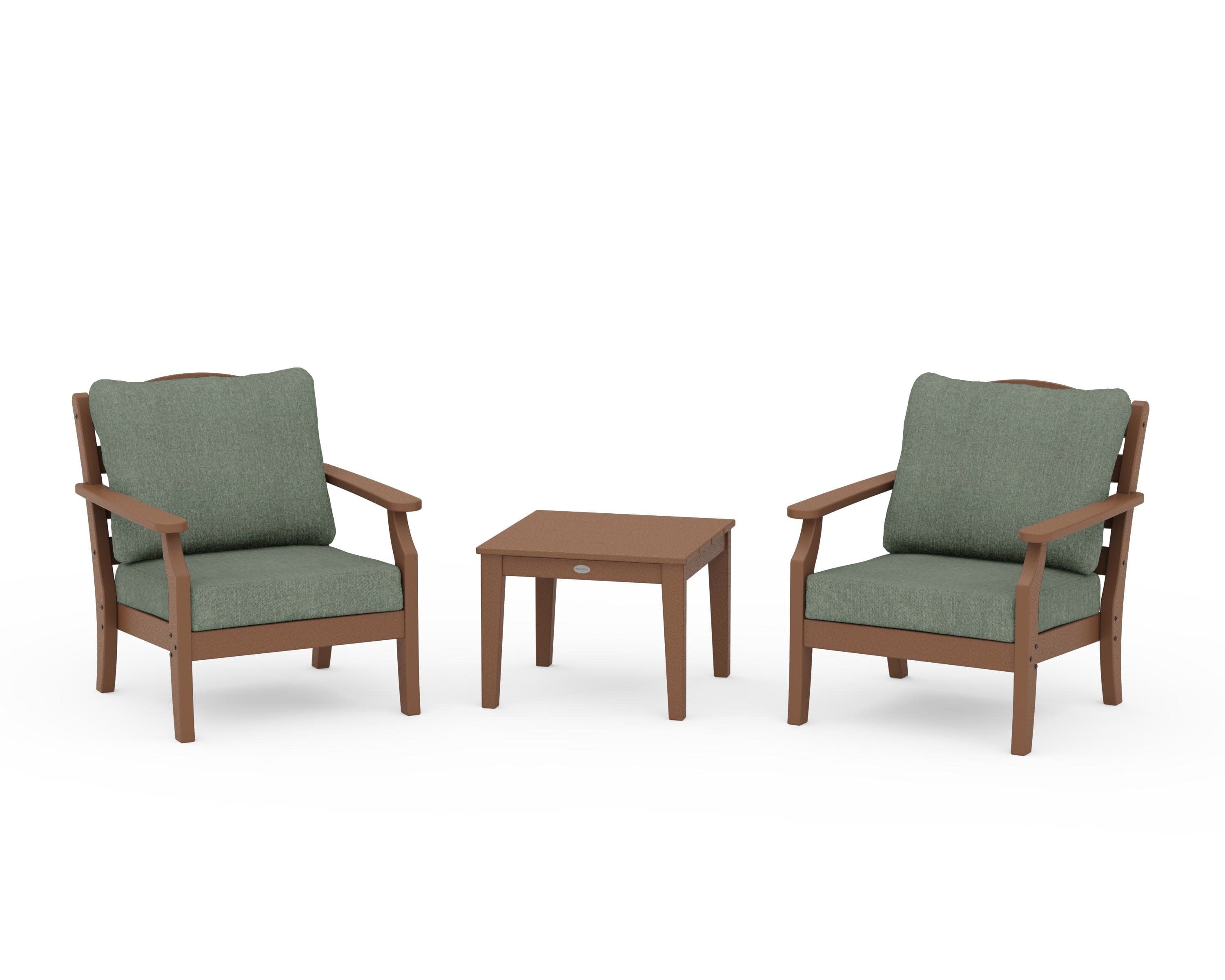 Savannah 3-Piece Deep Seating Set in Teak / Cast Sage