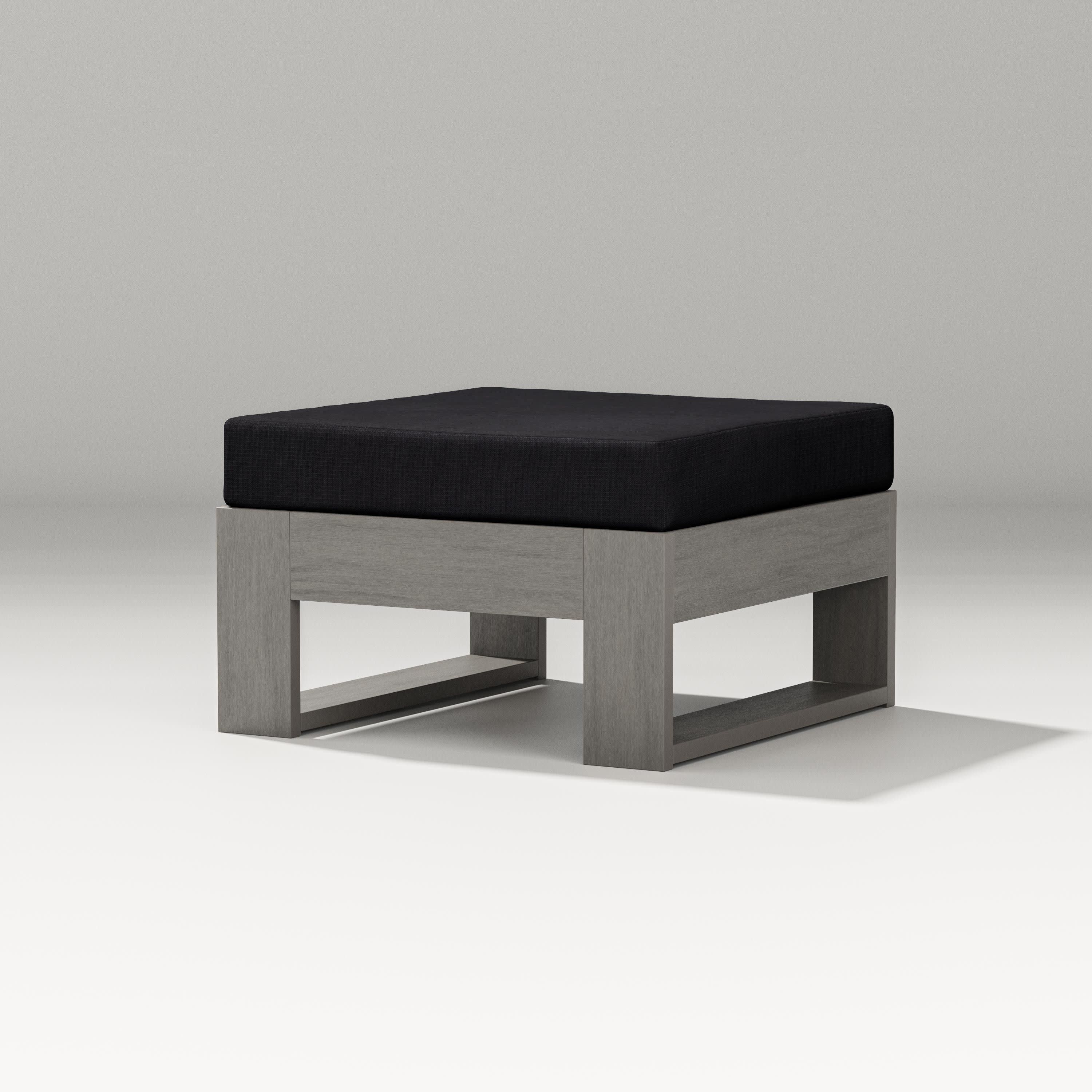 Latitude Lounge Ottoman in Driftwood / Midnight Linen