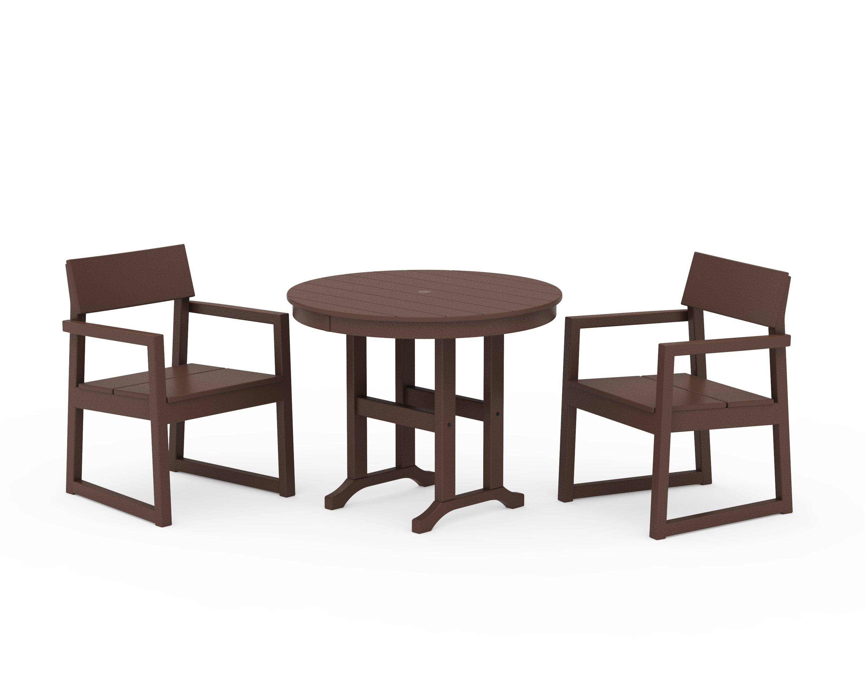 EDGE 3-Piece Round Dining Set in Mahogany