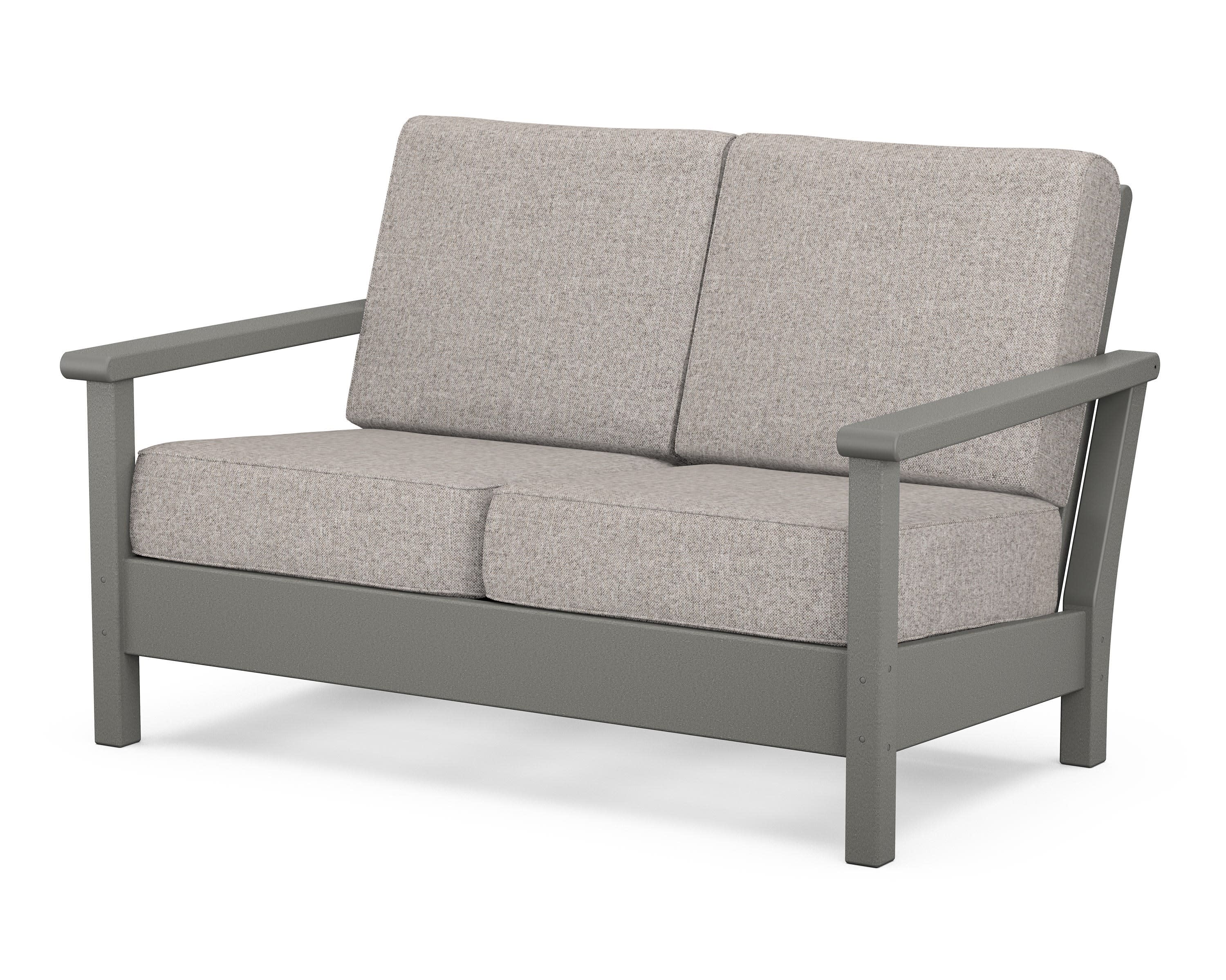 Harbour Deep Seating Loveseat in Slate Grey / Weathered Tweed