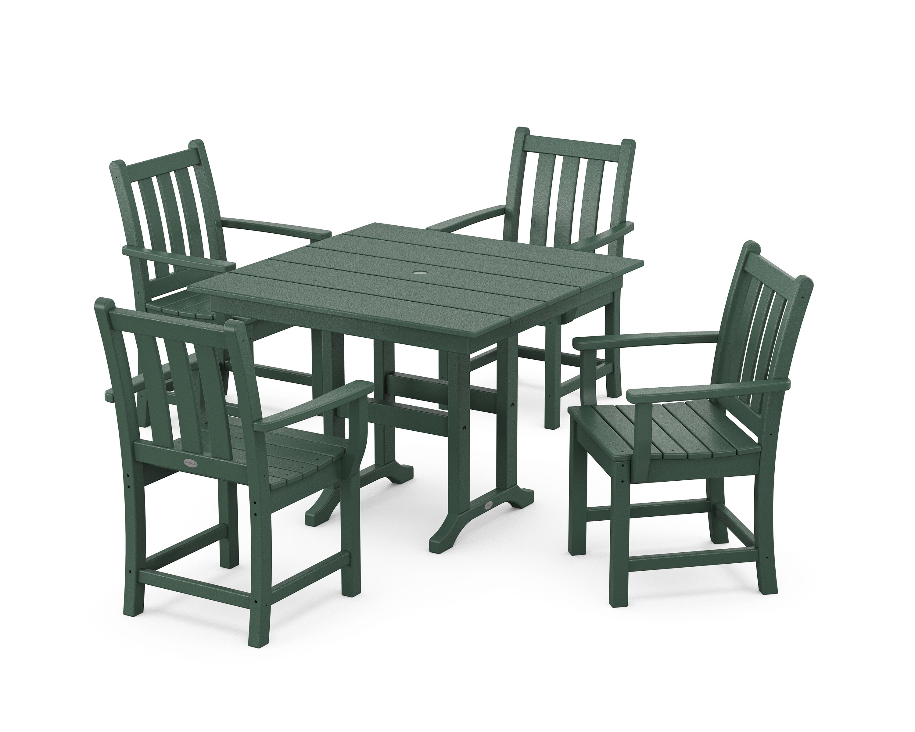 Traditional Garden 5-Piece Farmhouse Dining Set in Green