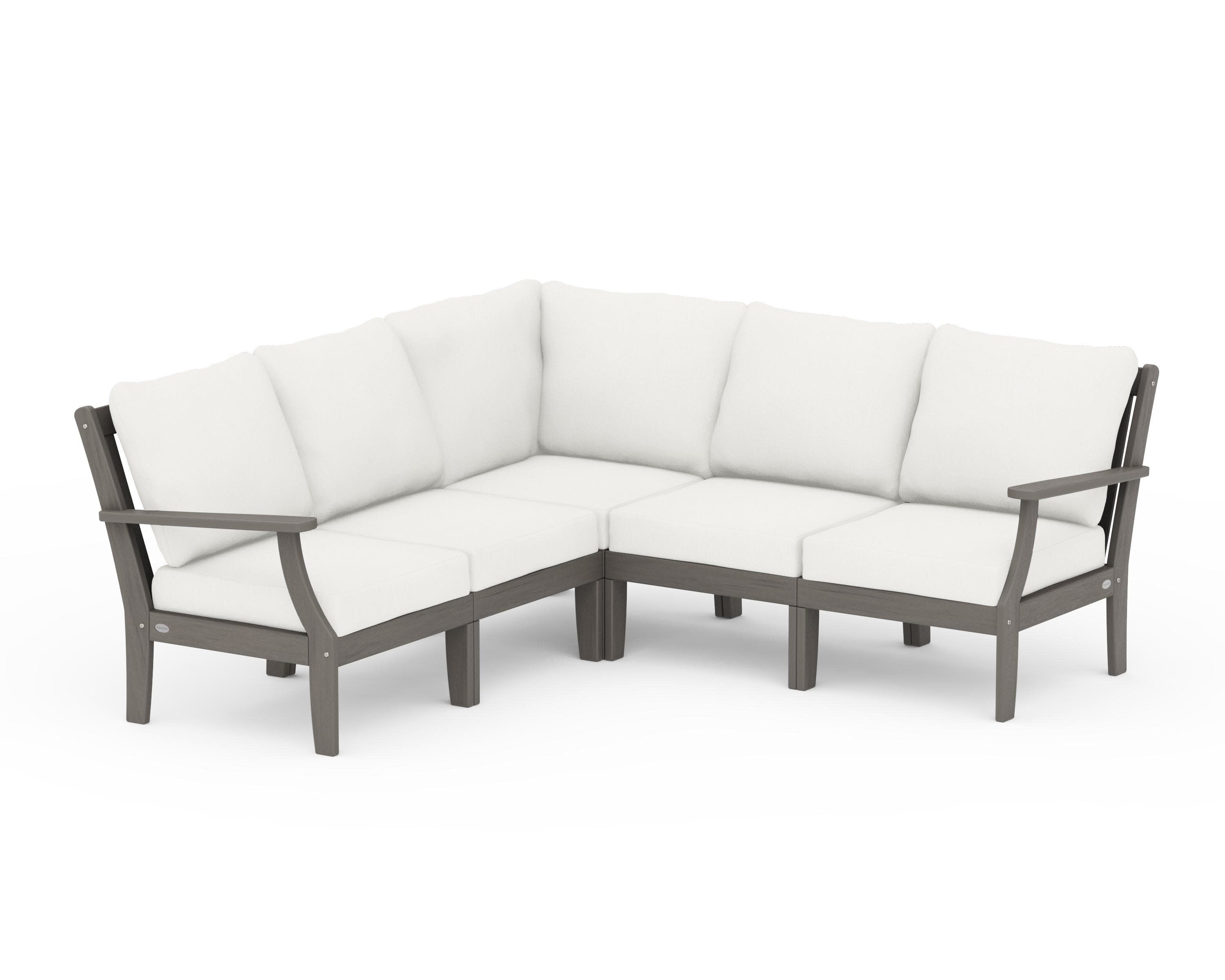 Braxton Modular 5-Piece Deep Seating Set in Driftwood / Natural Linen