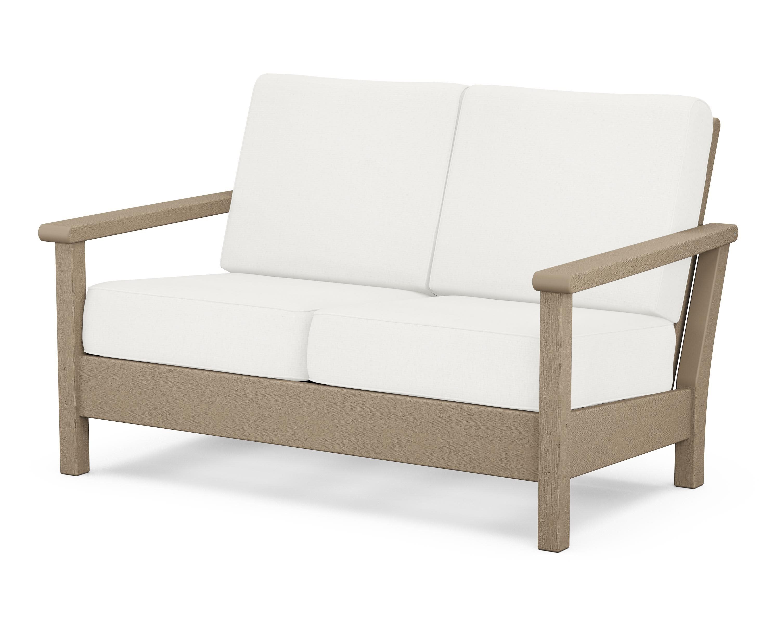 Harbour Deep Seating Loveseat in Vintage Sahara / Natural Linen