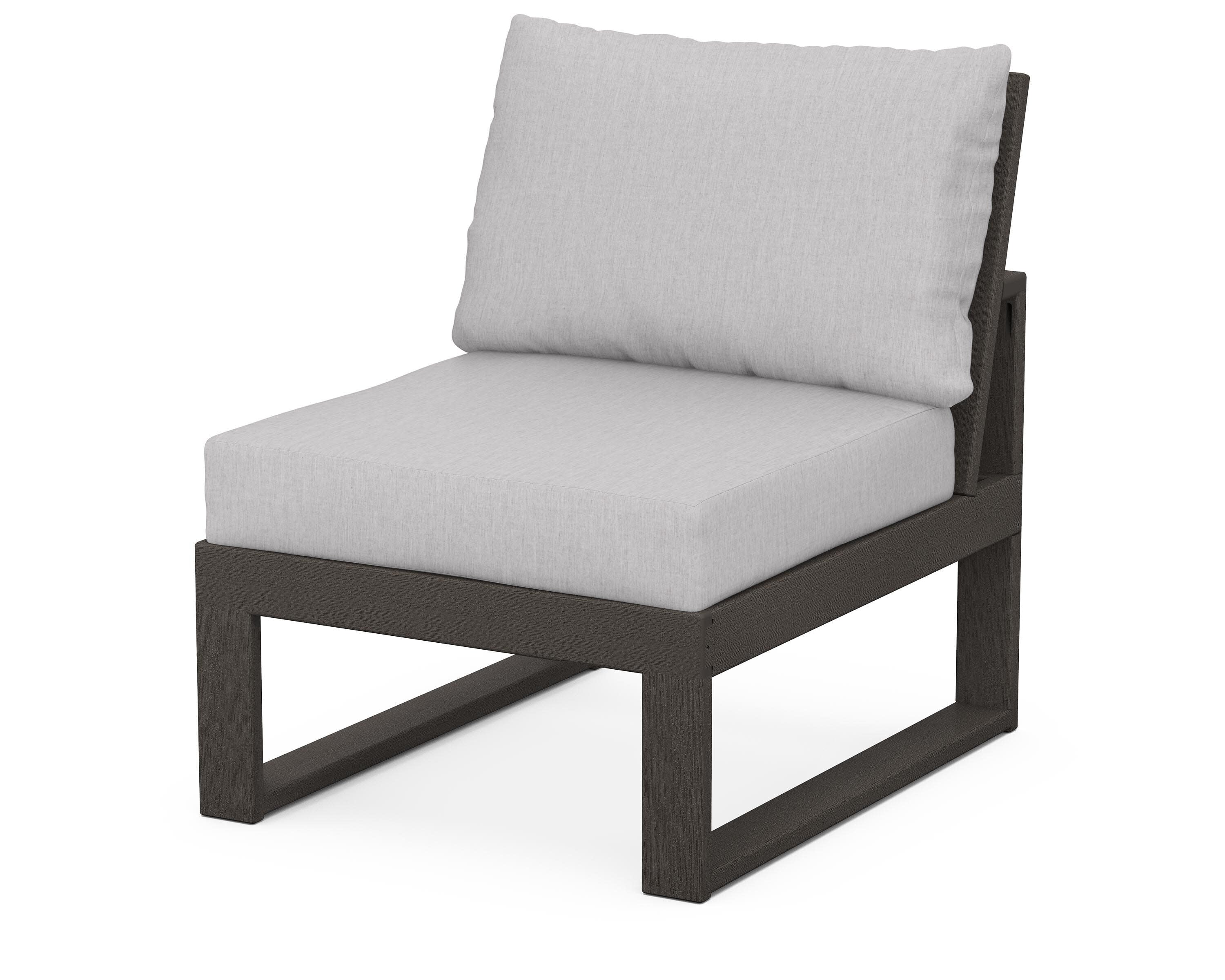 Modular Armless Chair in Vintage Coffee / Granite