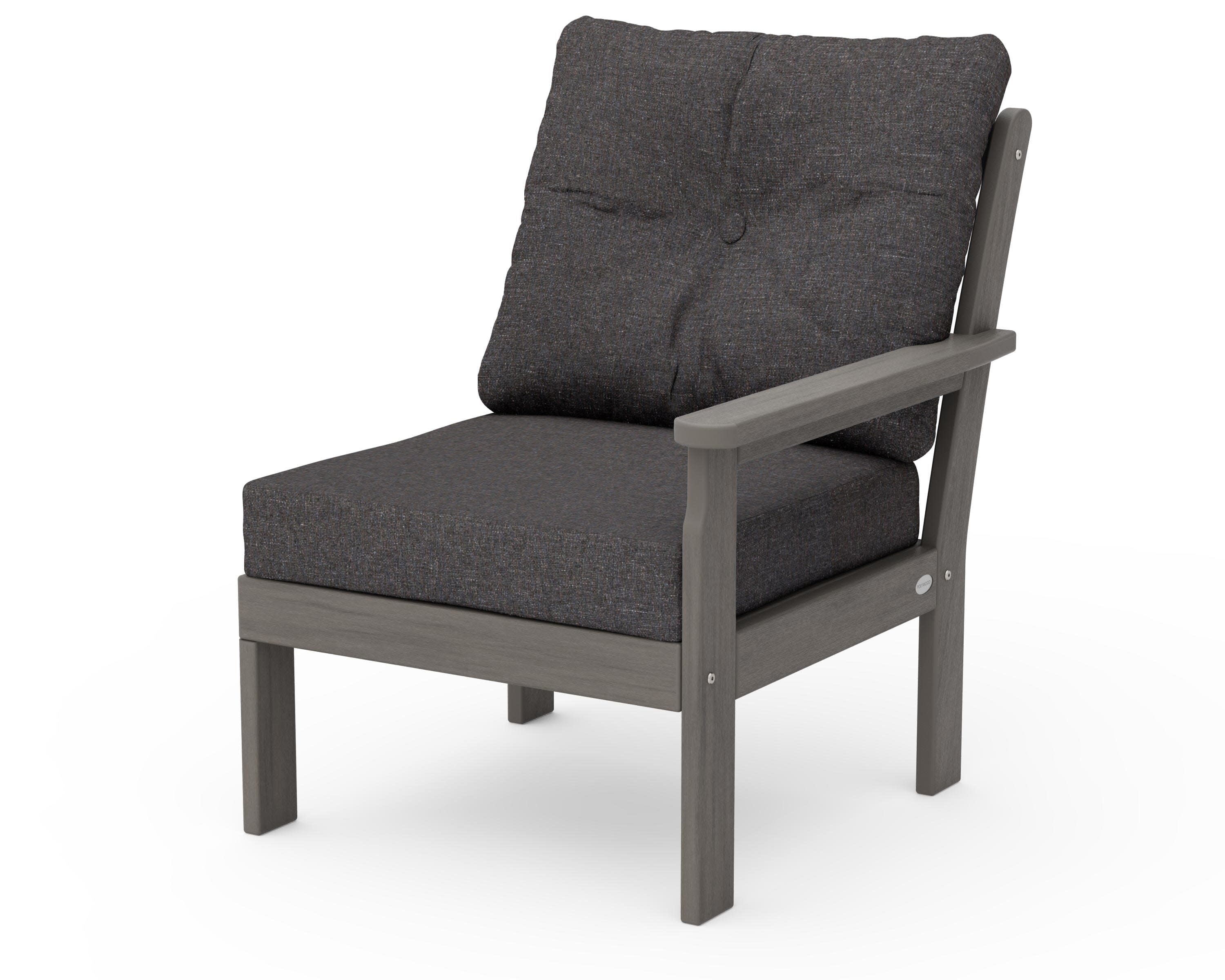 Vineyard Modular Right Arm Chair in Driftwood / Ash Charcoal