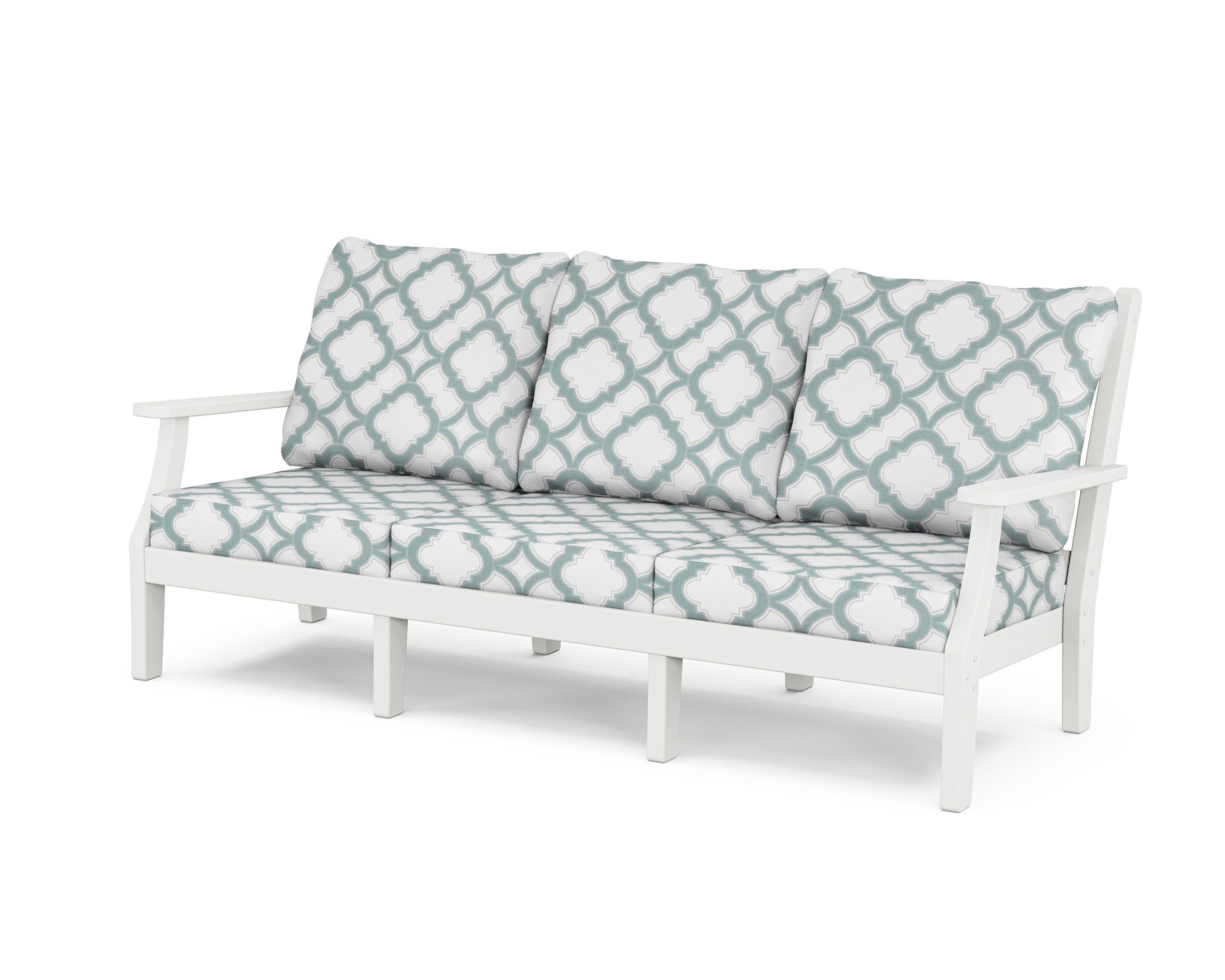 Wovendale Deep Seating Sofa in White / Trellis Glacier Spa