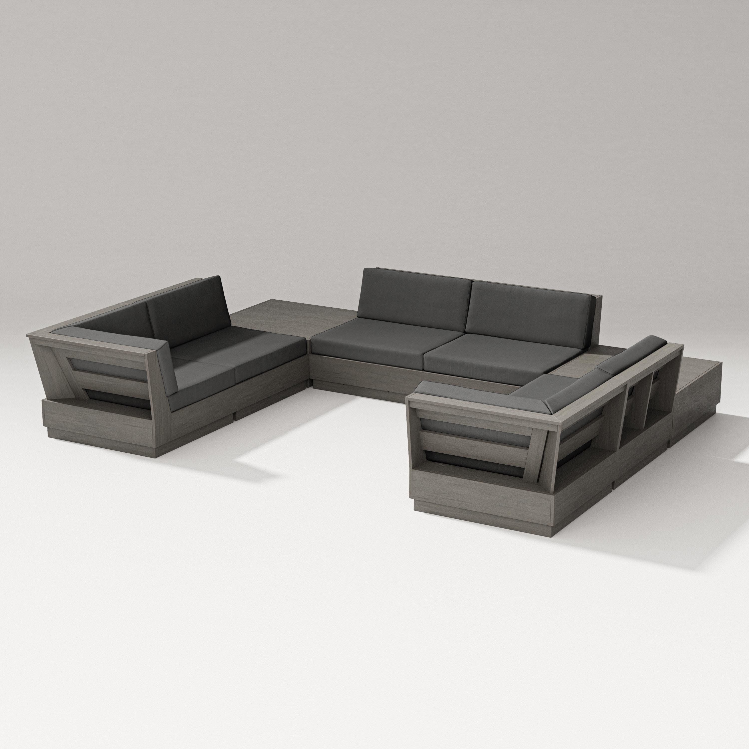 Elevate 8-Piece U-Shaped Sectional in Driftwood / Spectrum Carbon