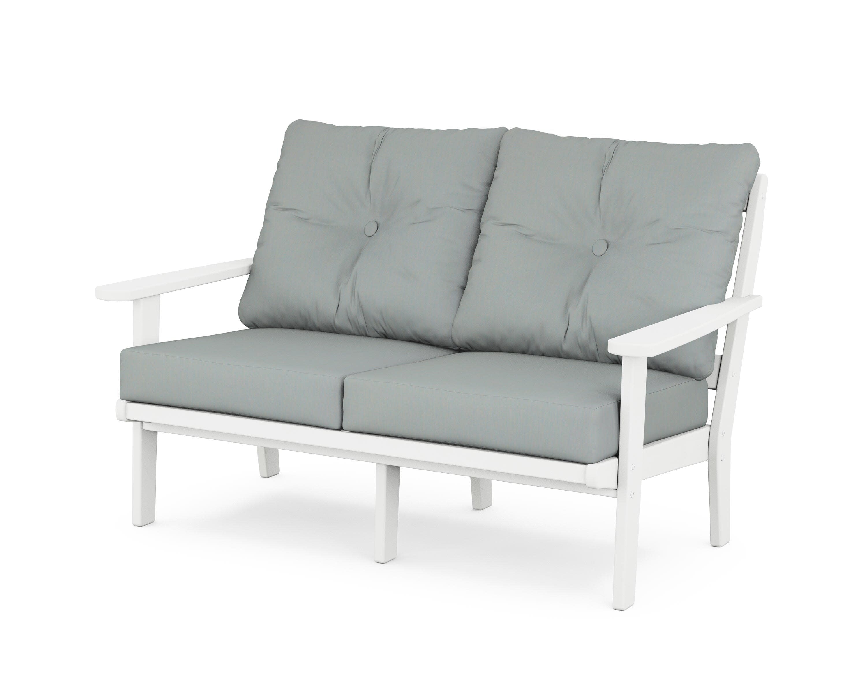 Mission Deep SeatingLoveseat in White / Spa